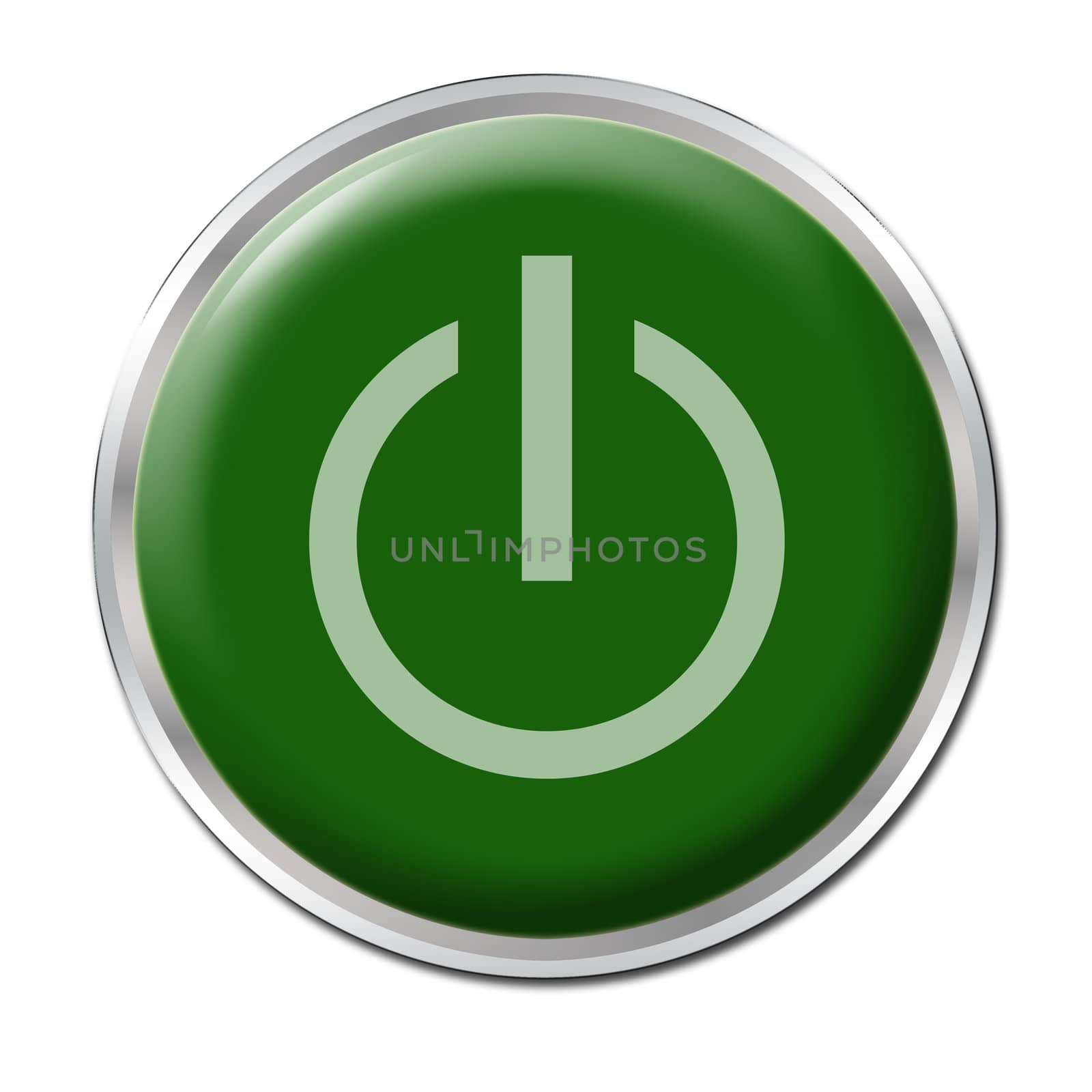 Green button with the symbol "On/Off"