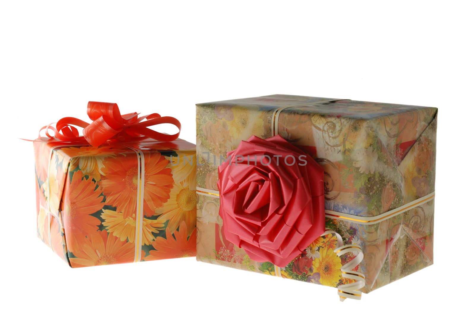 boxes with gifts. It is isolated on a white background