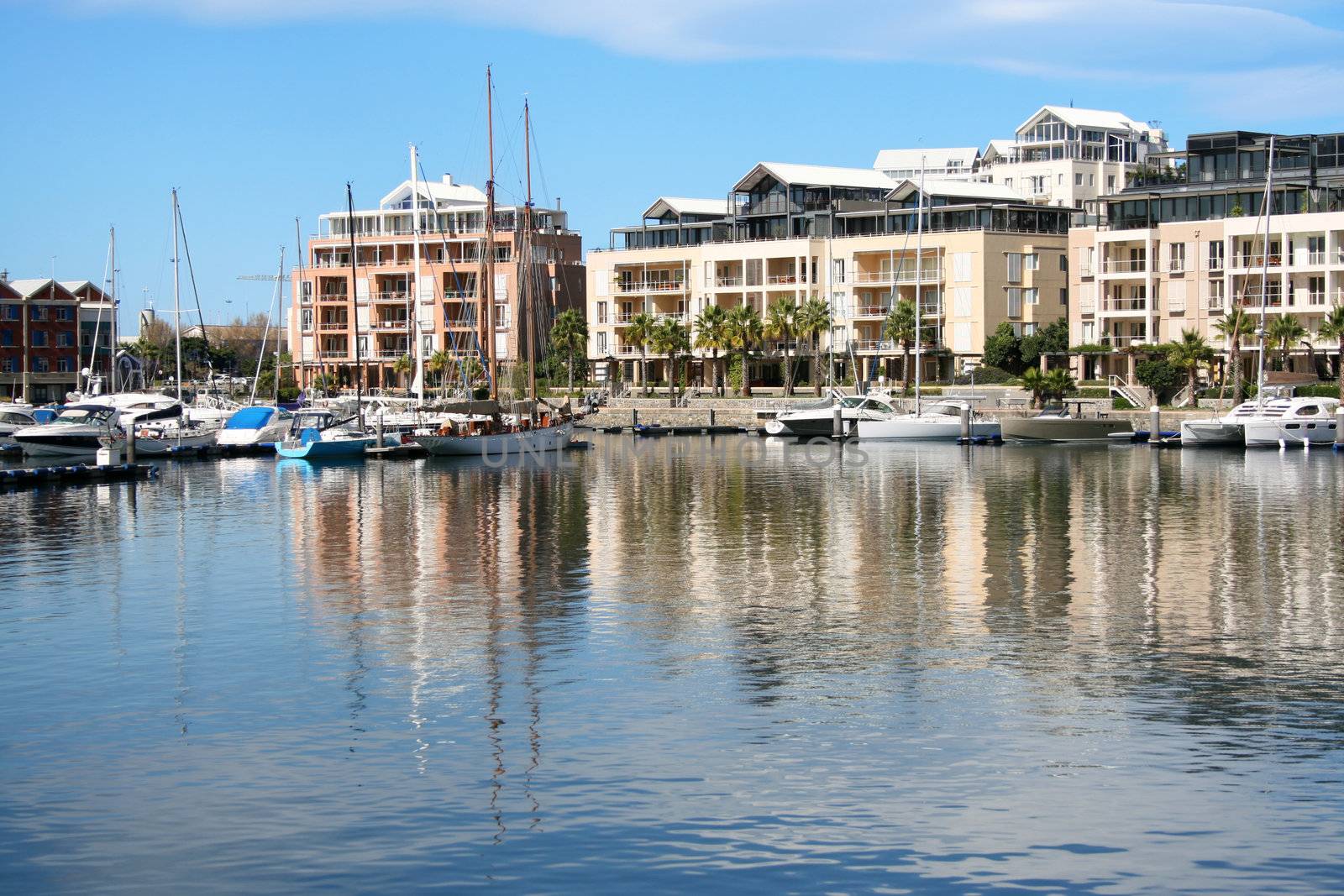 Boats in Harbor in Cape Town, South Africa