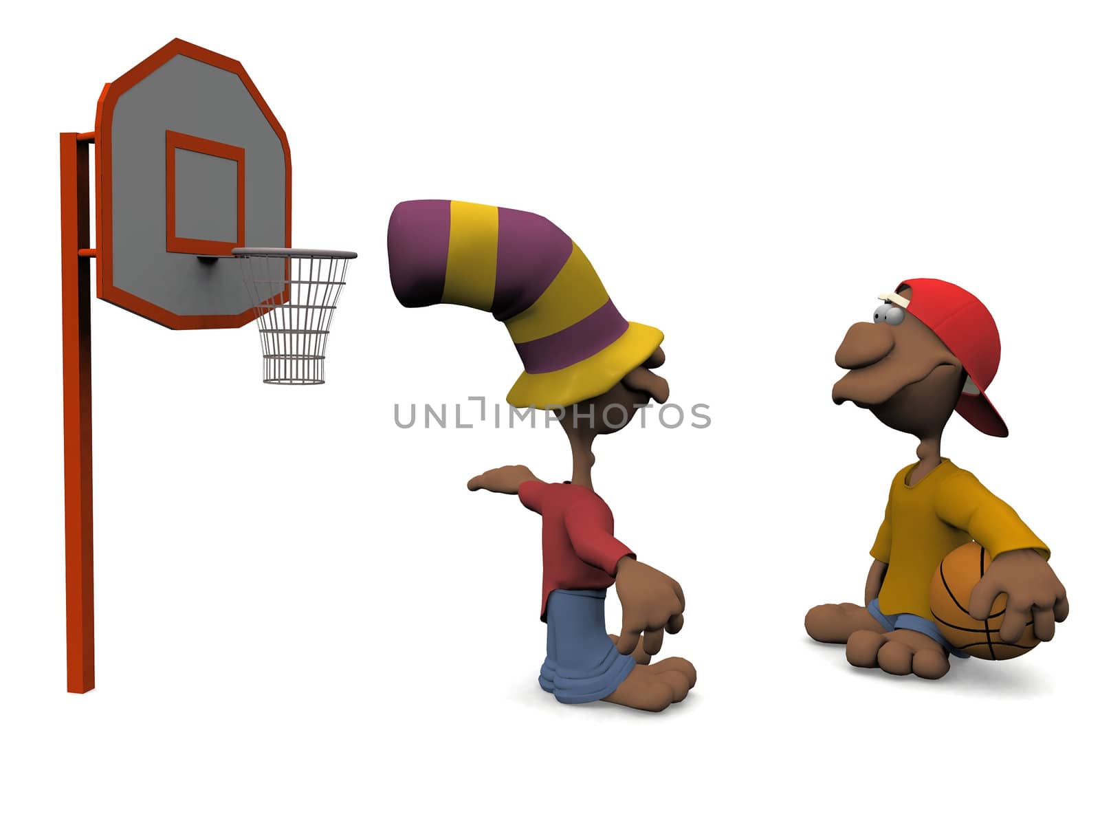 basketball player on a white background
