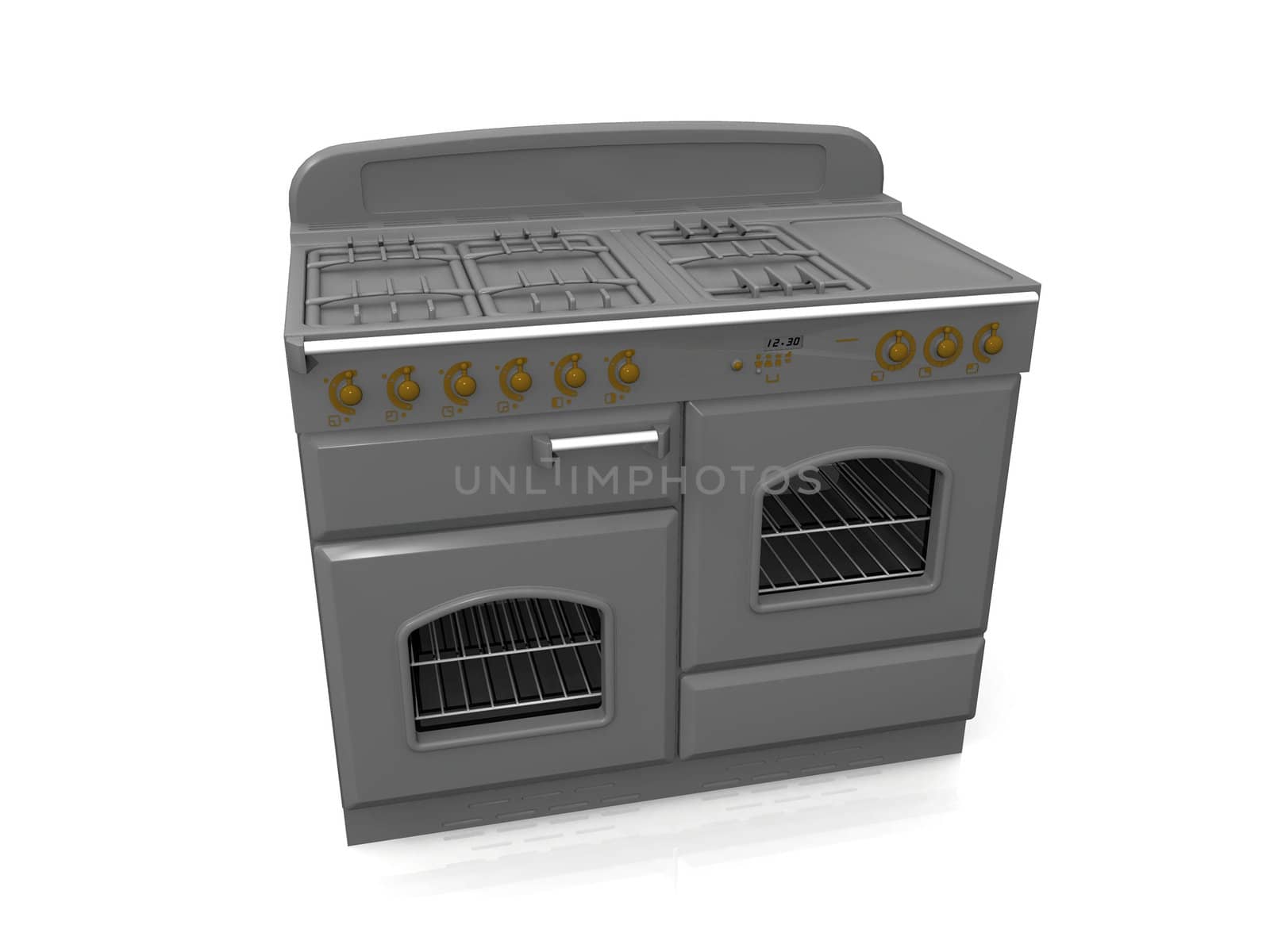 the stove on a white background