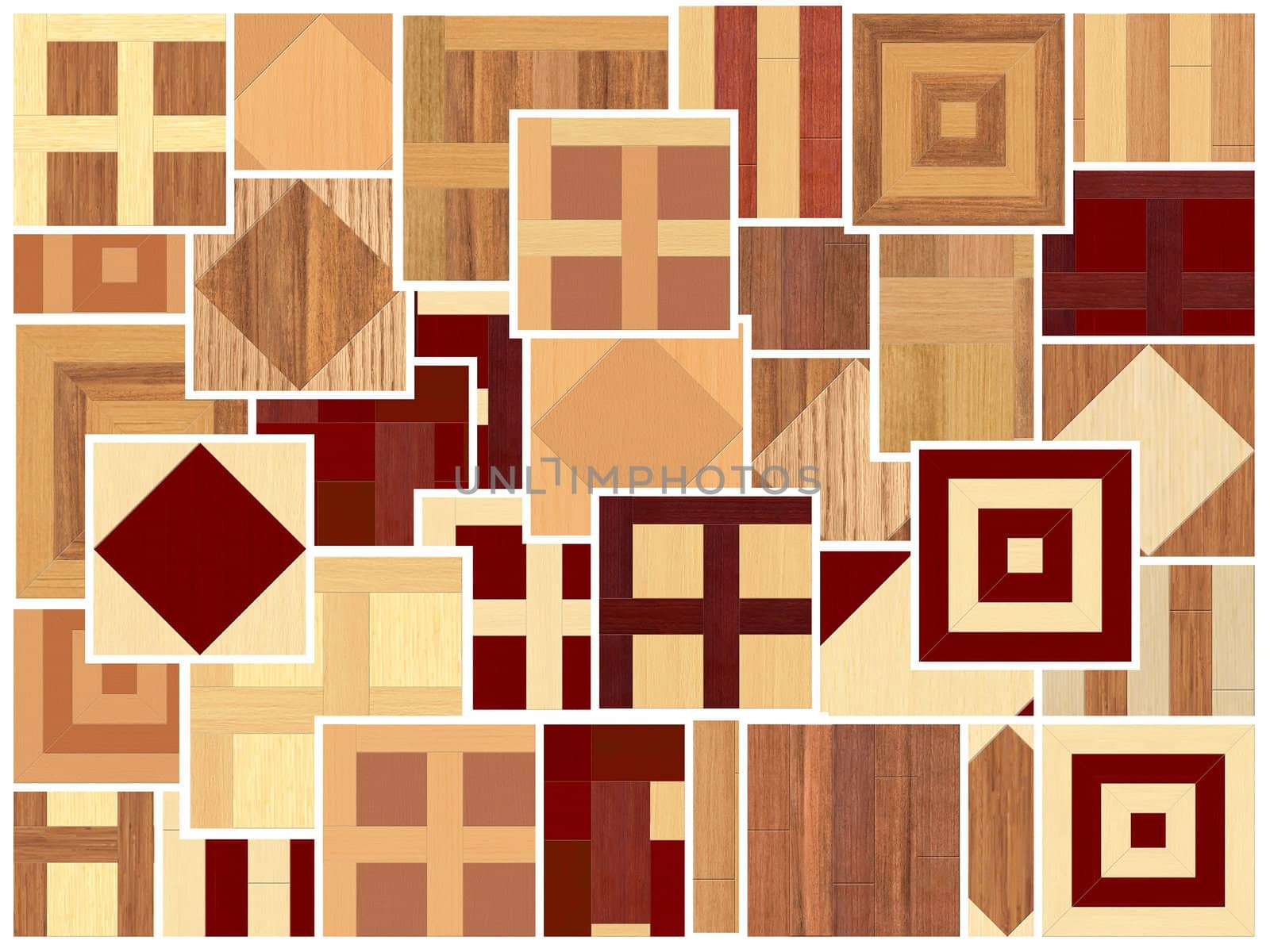 different  patterns of parquet wood