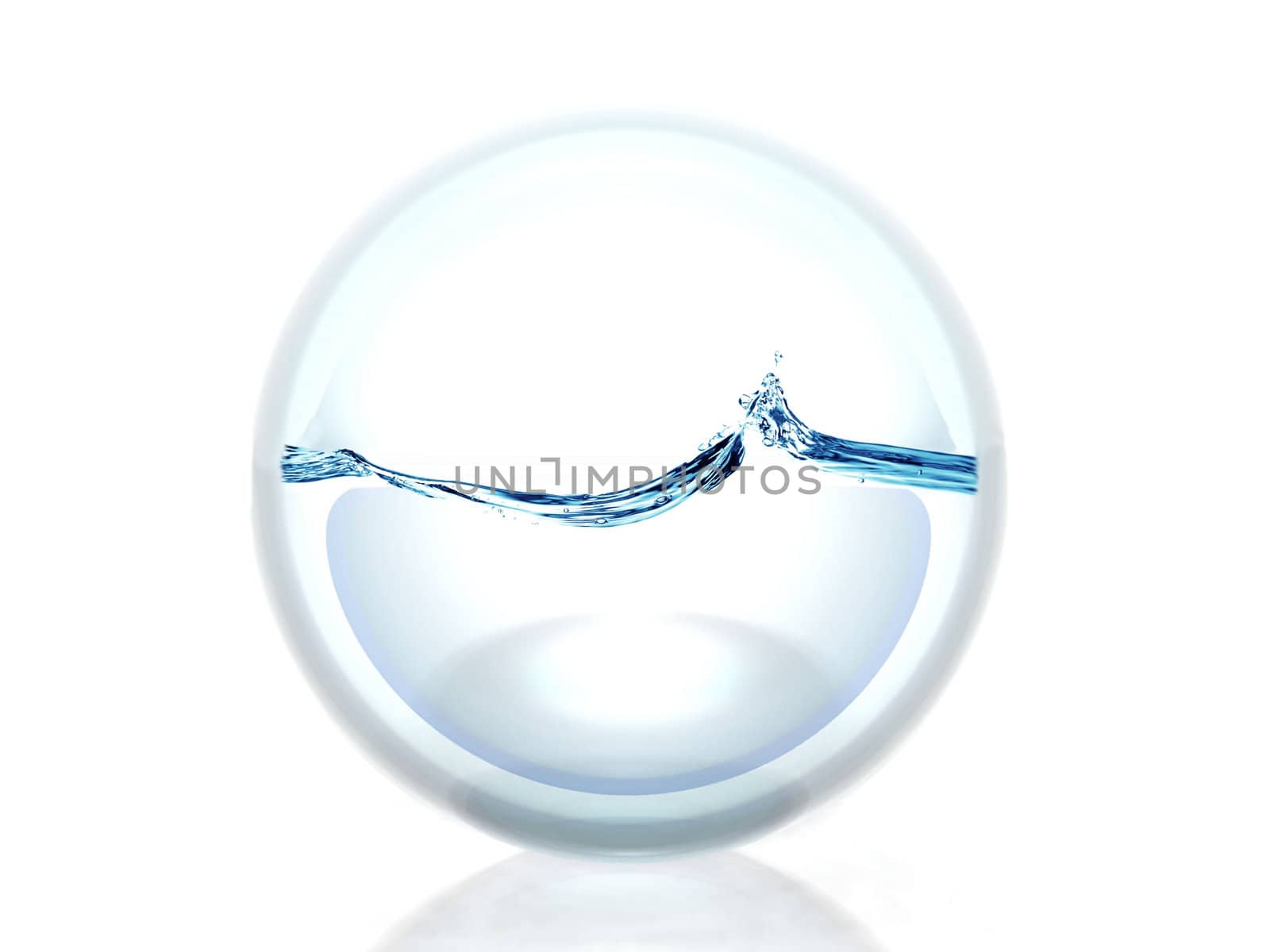 water in the glass bubble