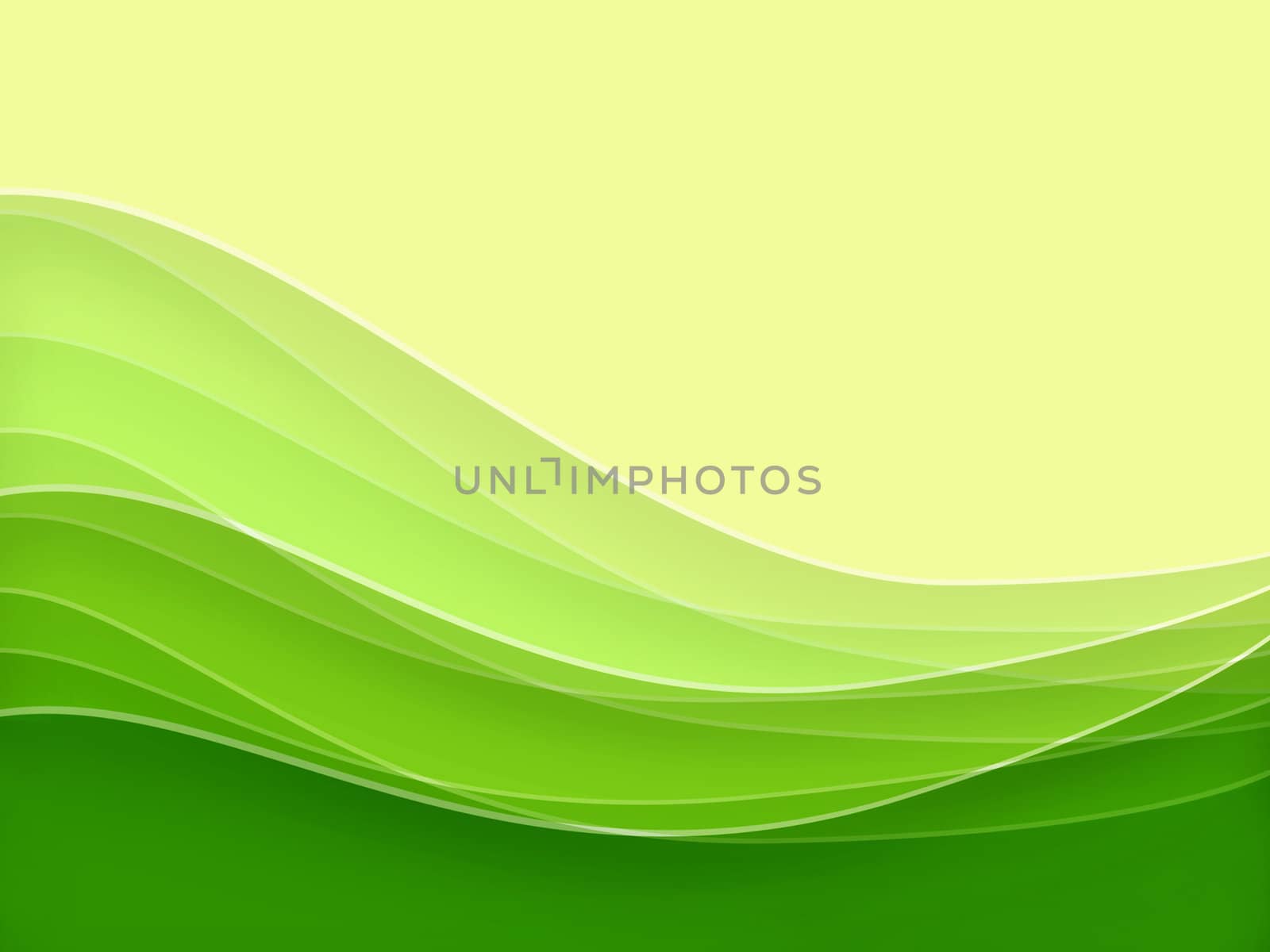 Green blurry waves and curved lines background