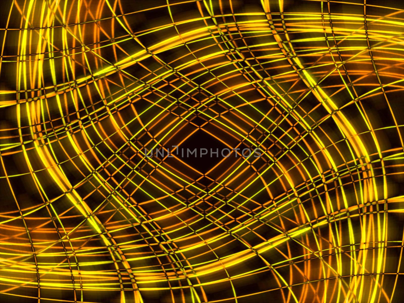 Abstract background with many yellow lines over black