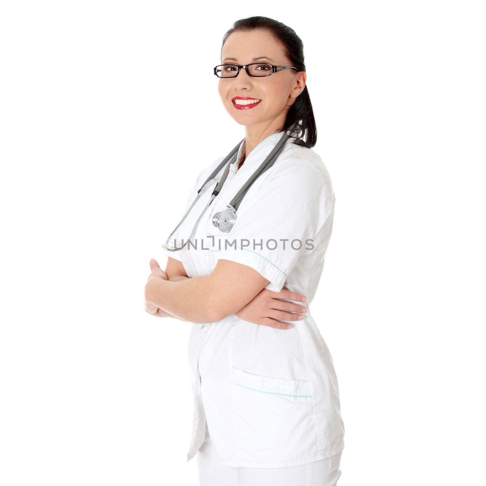 Smiling medical doctor or nurse. by BDS