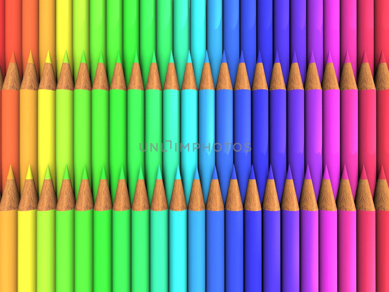set of colored pencils