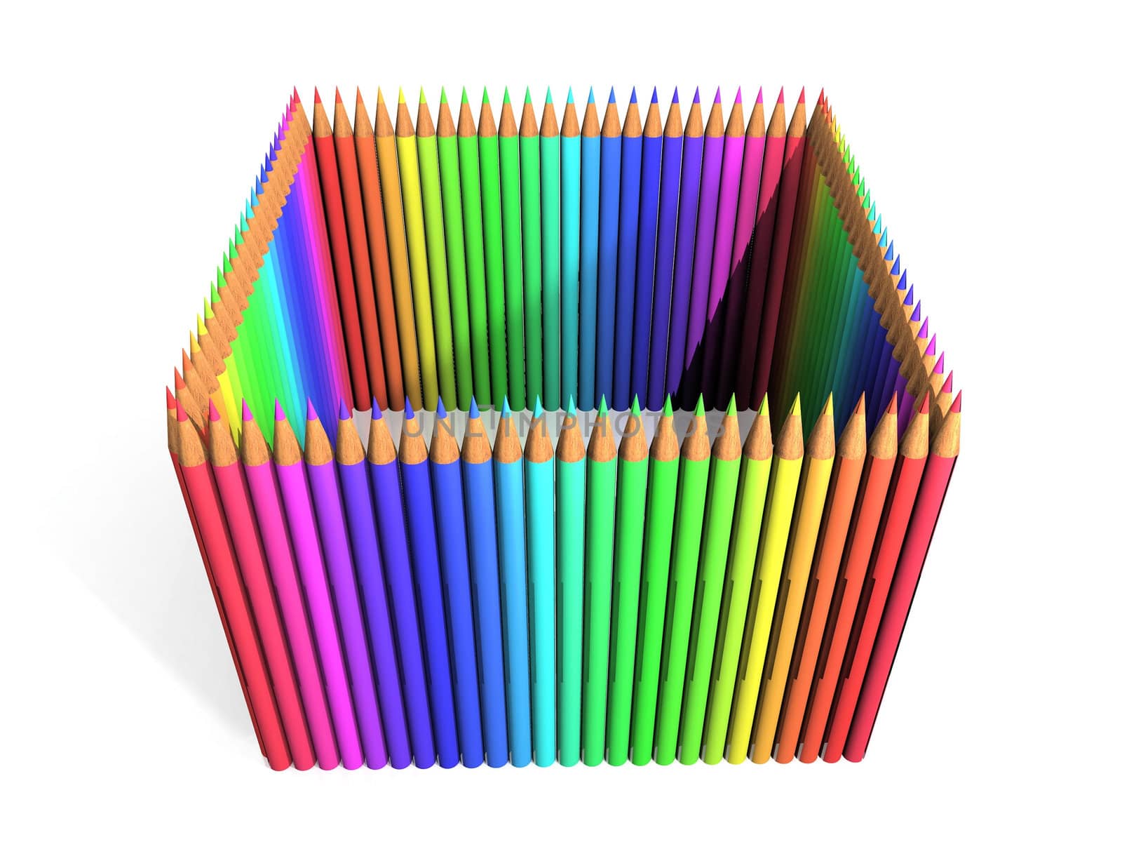 set of colored pencils
