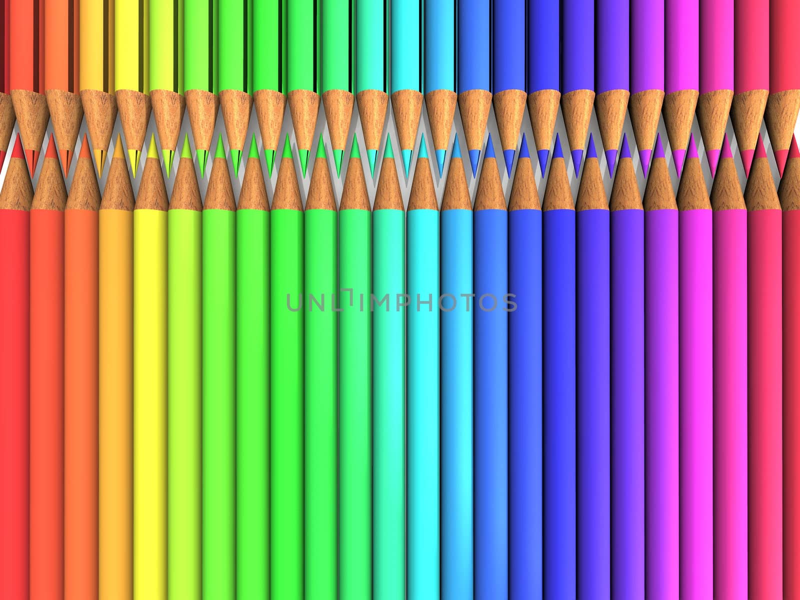 set of colored pencils
