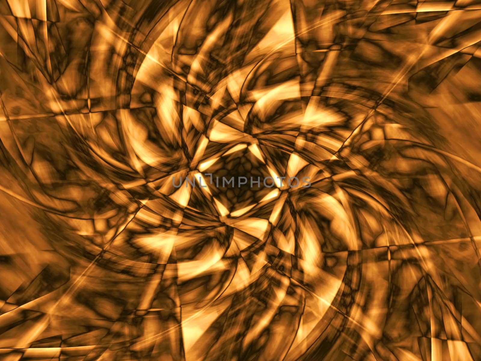 Gold blurry waves and curved lines background