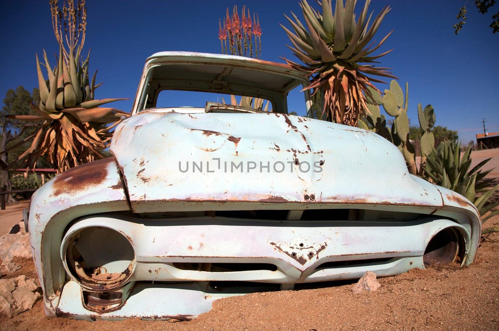 Crashed Car Wreck in Desert of Namibia