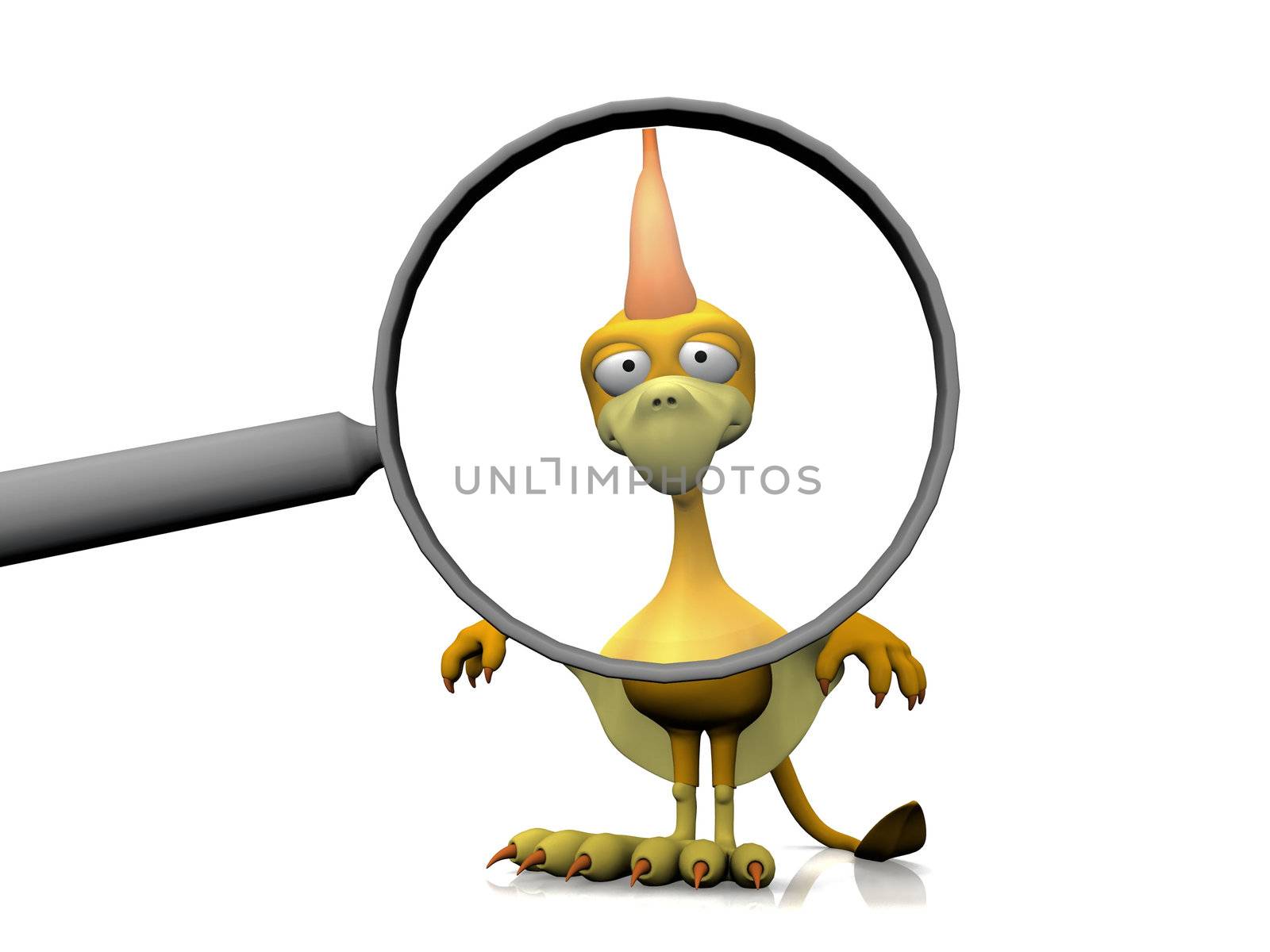 dinosaur and the magnifying glass
