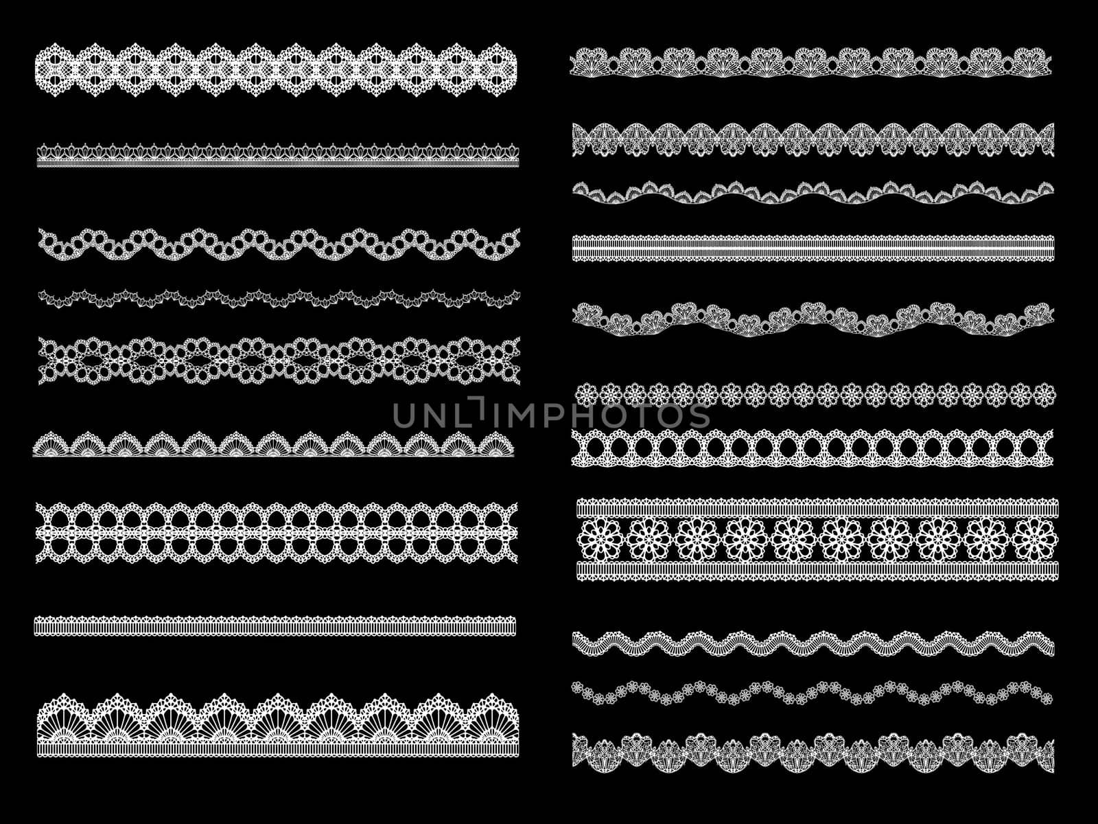 lace  design on a black background