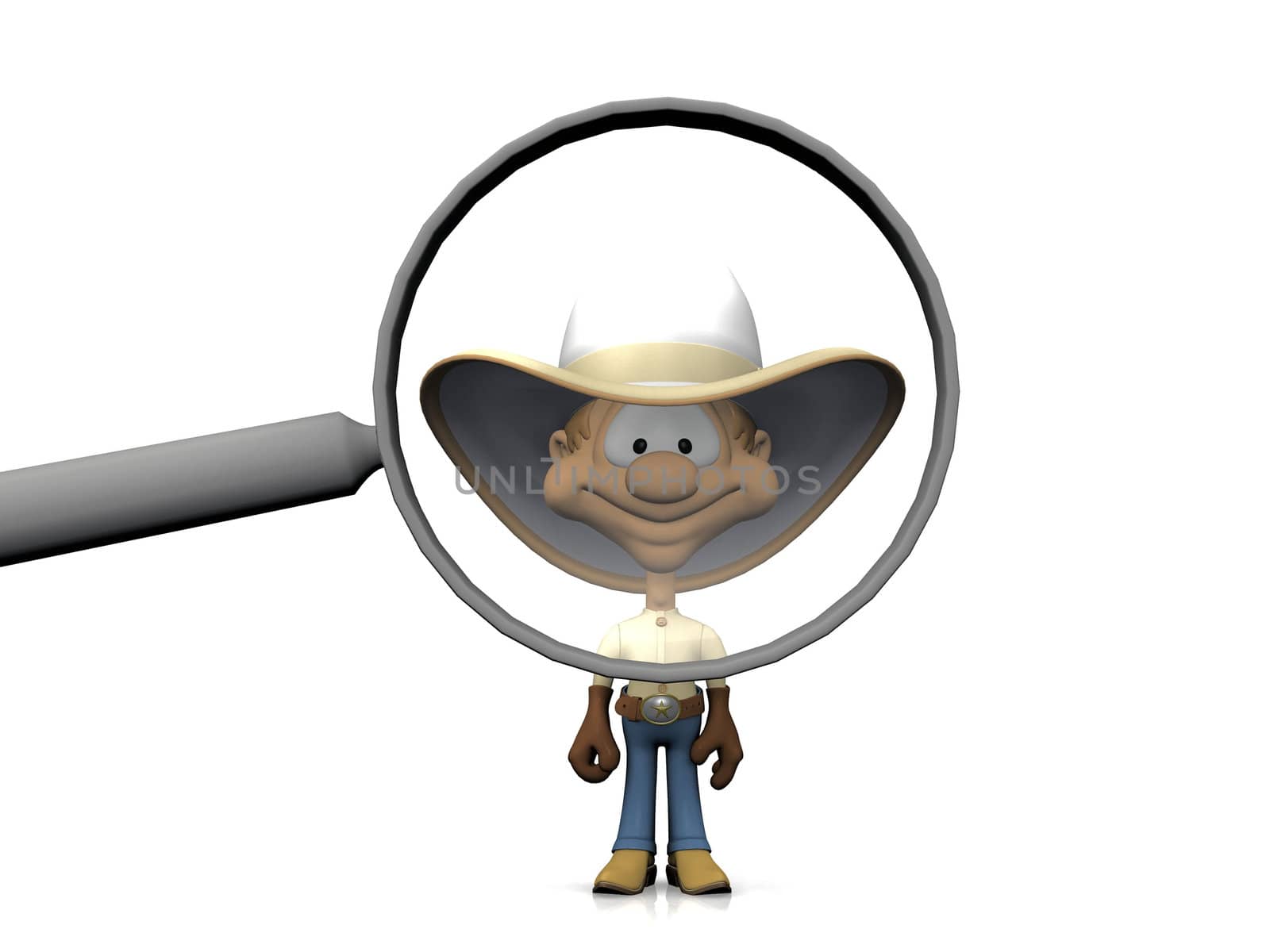 cowboy and the magnifying glass
