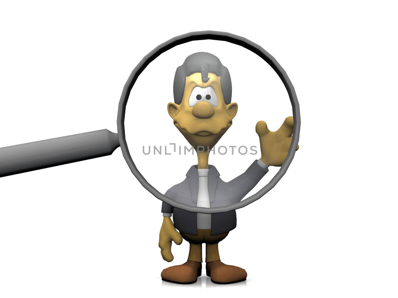 man and the magnifying glass
