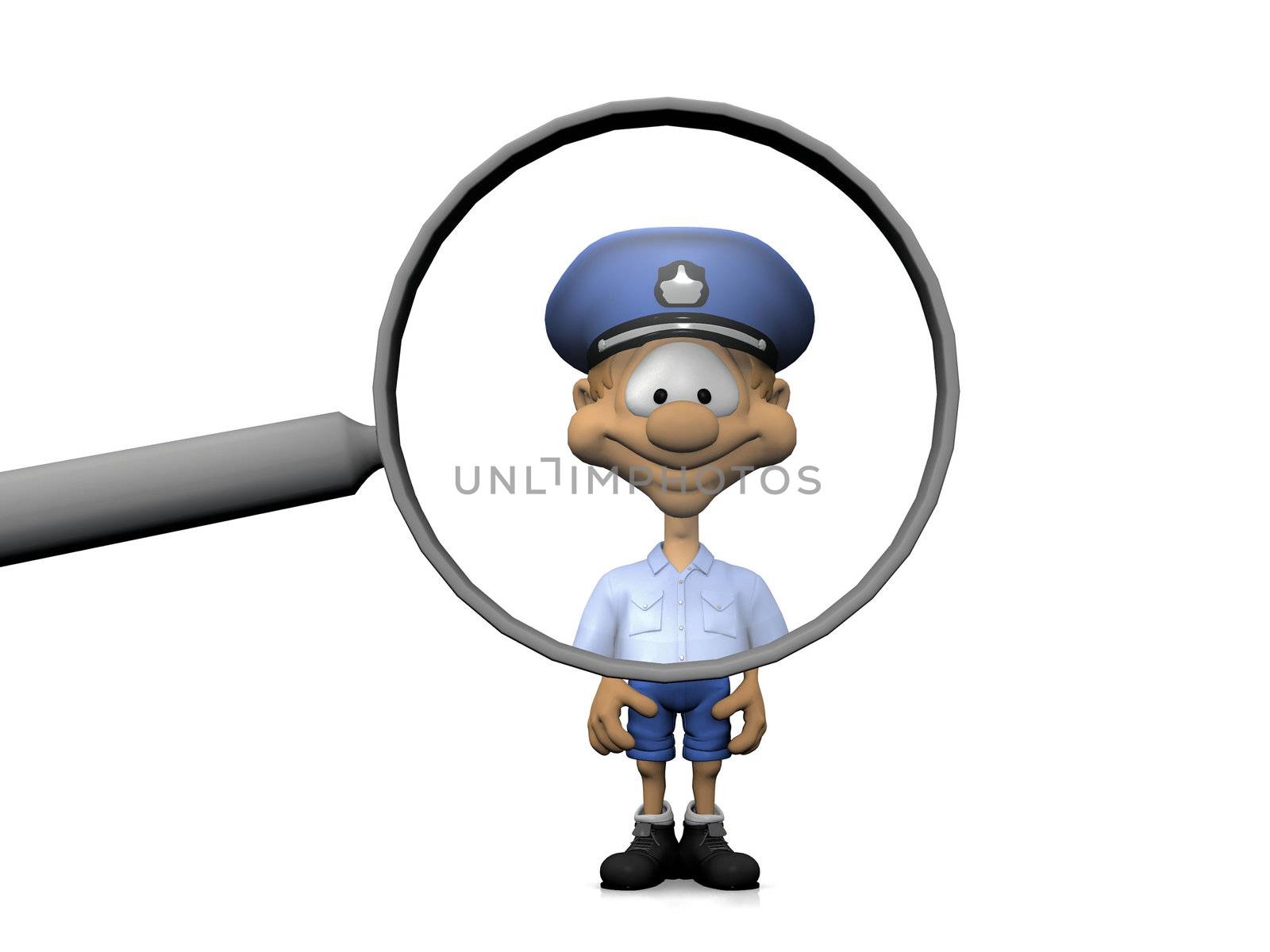 policeman and the magnifying glass
