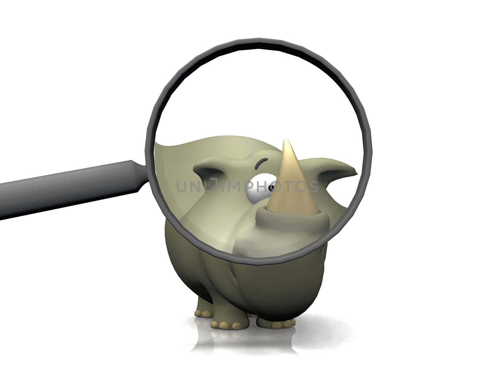 rhinoceros and the magnifying glass
