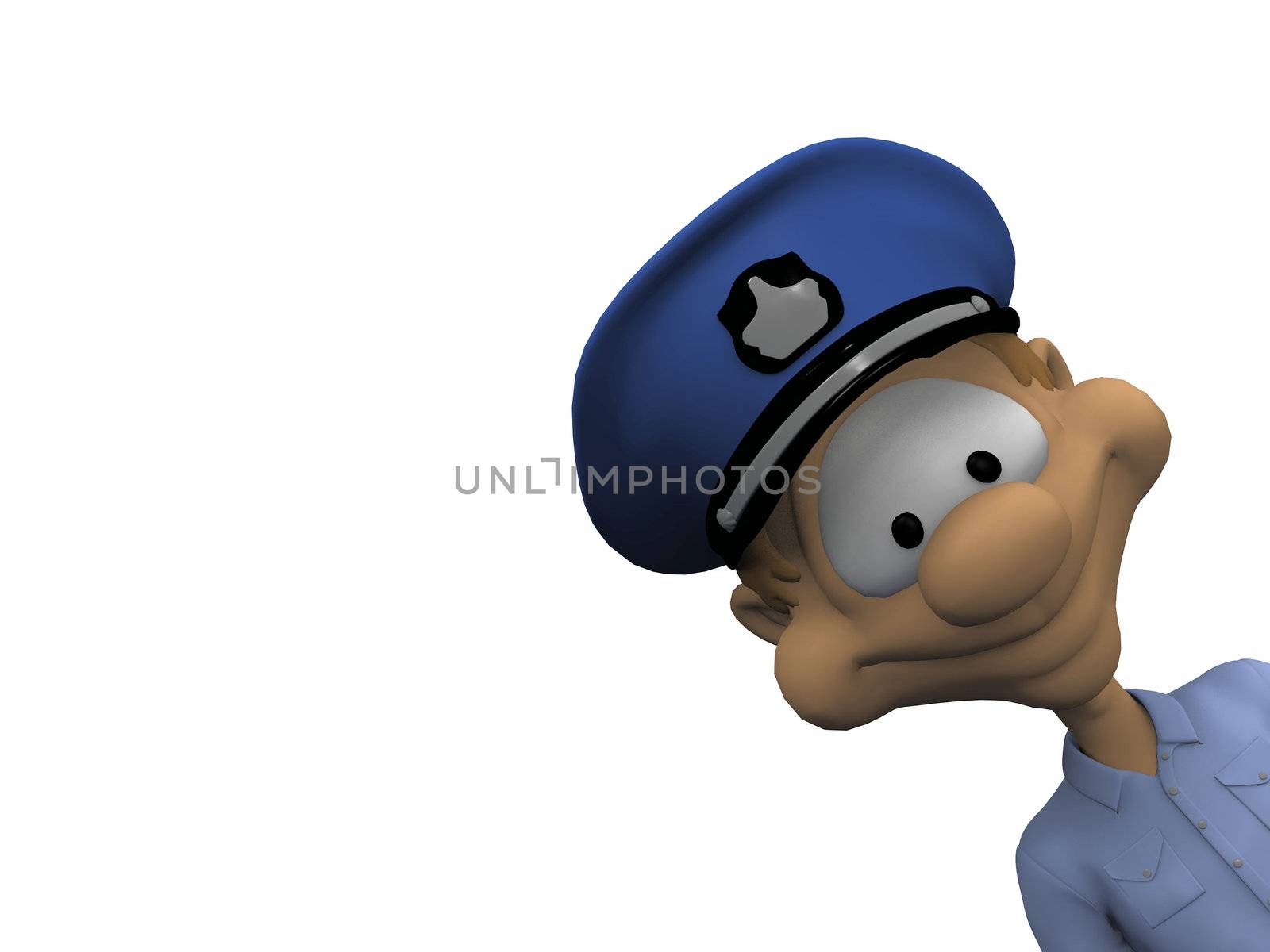 policeman on a white background
