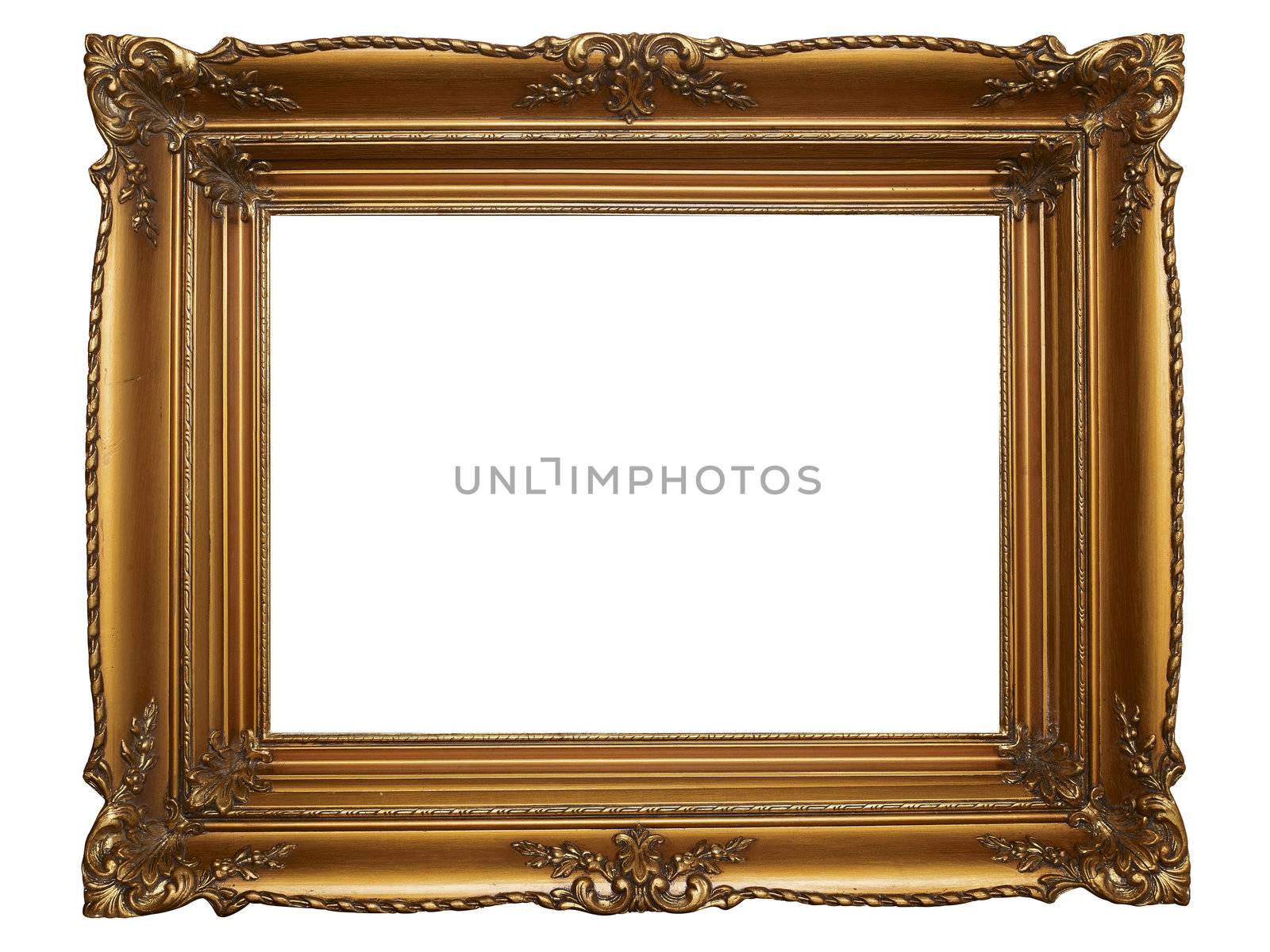 Old Picture Frame Isolated On White Background, Design Element
