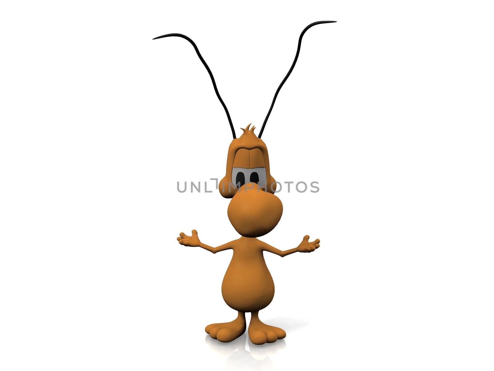 ant on a white background
