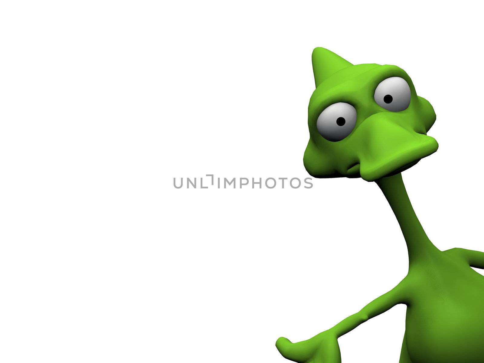 Nessy on a white background
