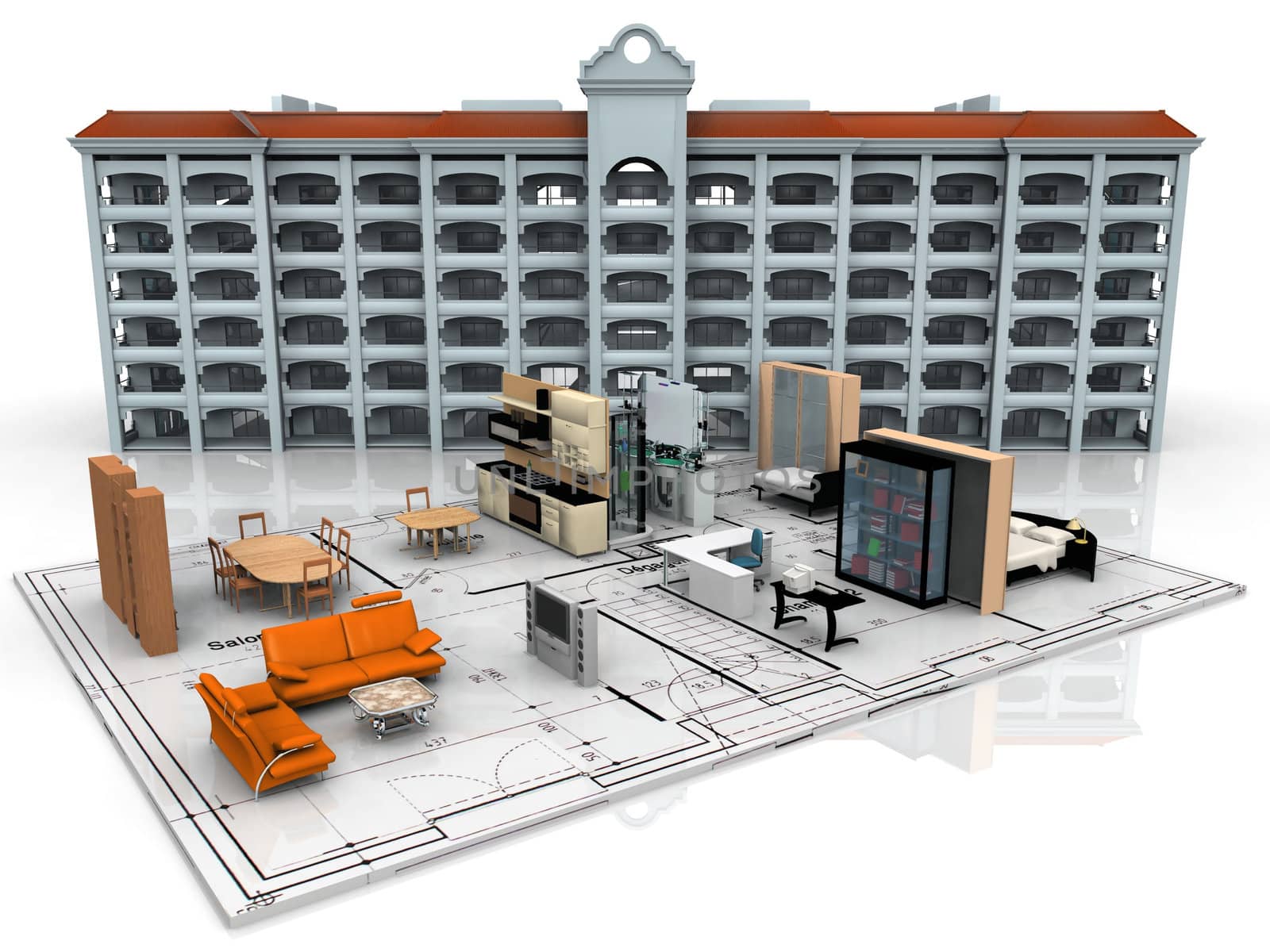 inside and plan for a building