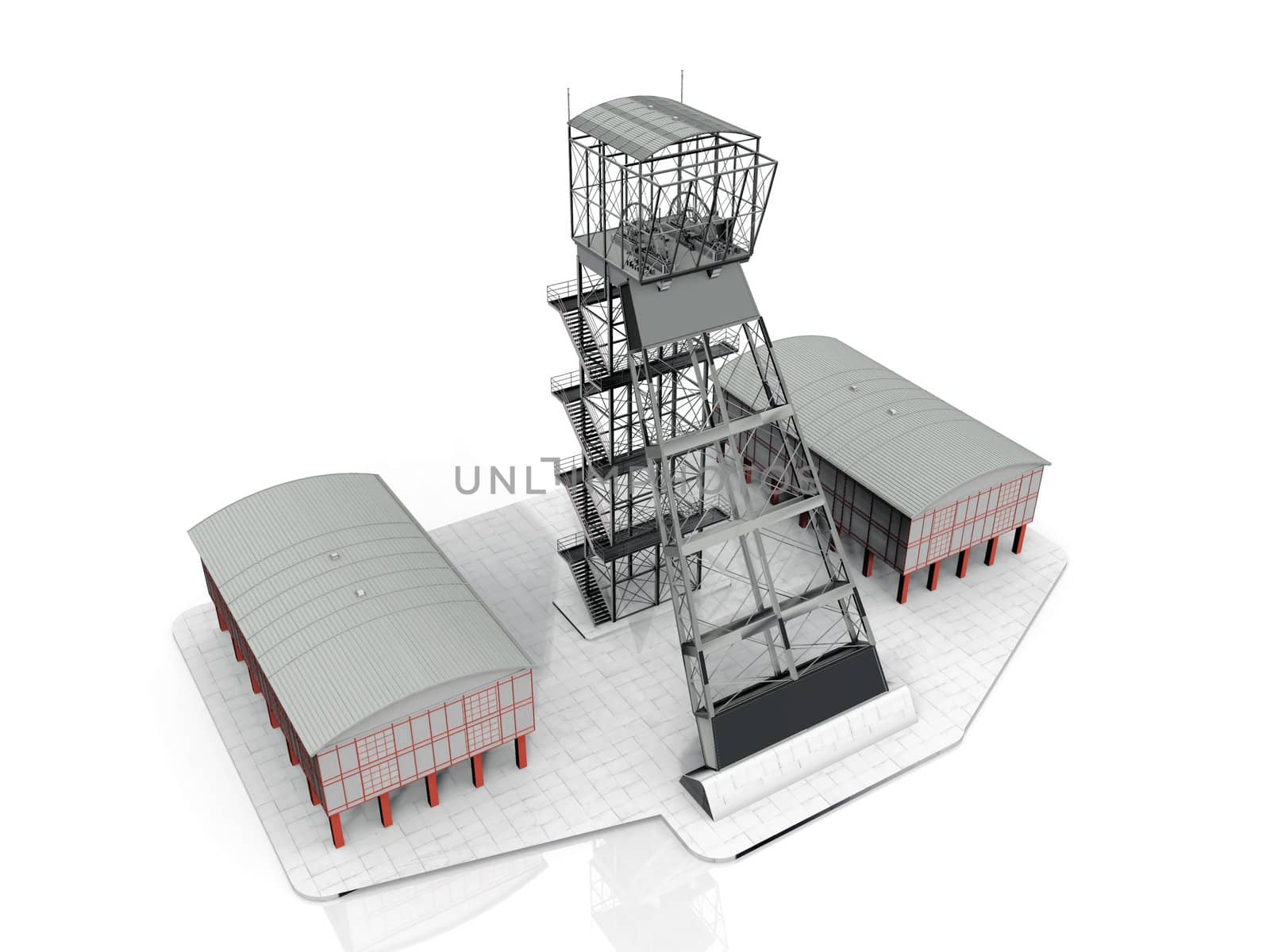 mine shaft on white background