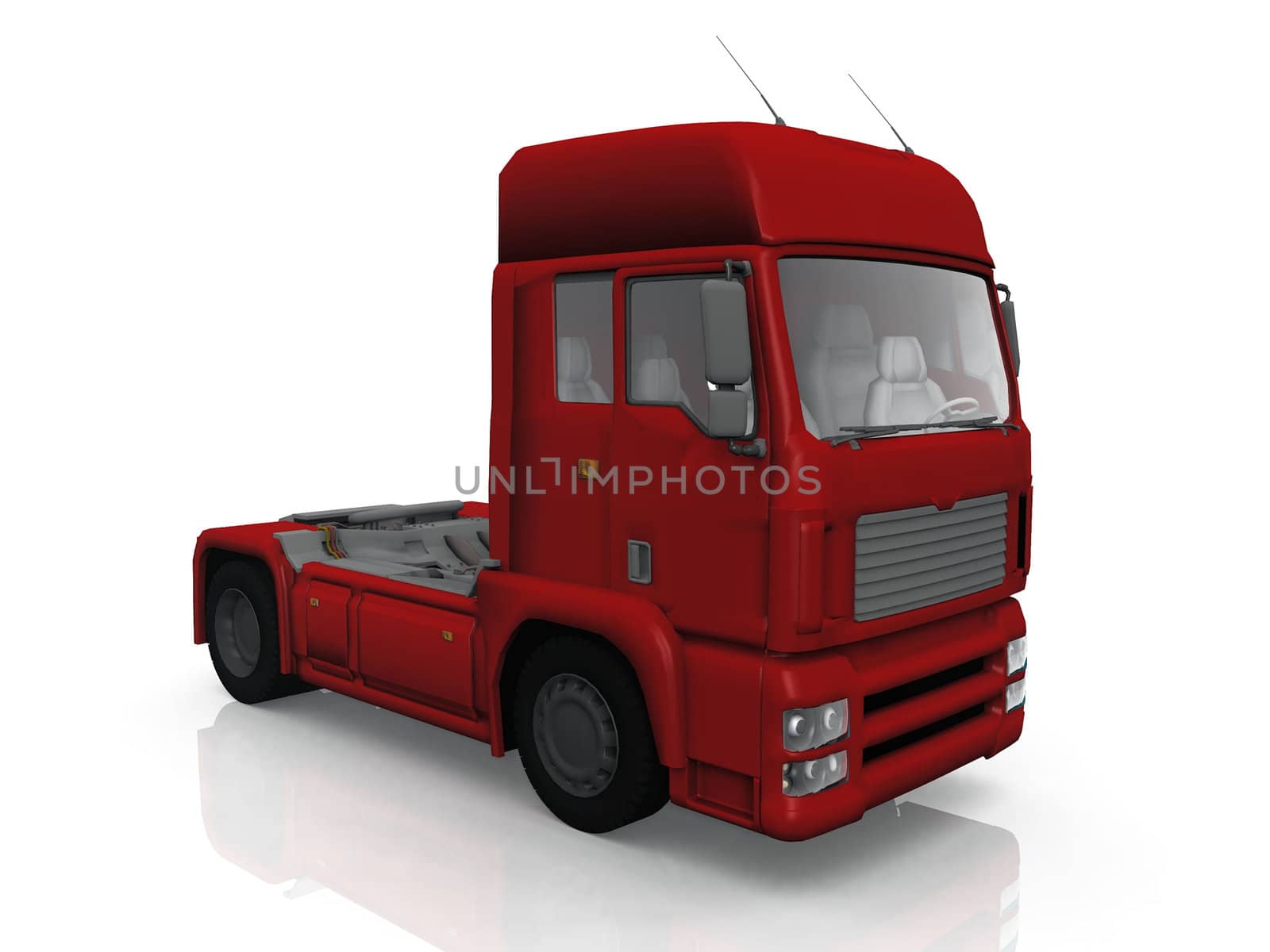 transport truck on white background
