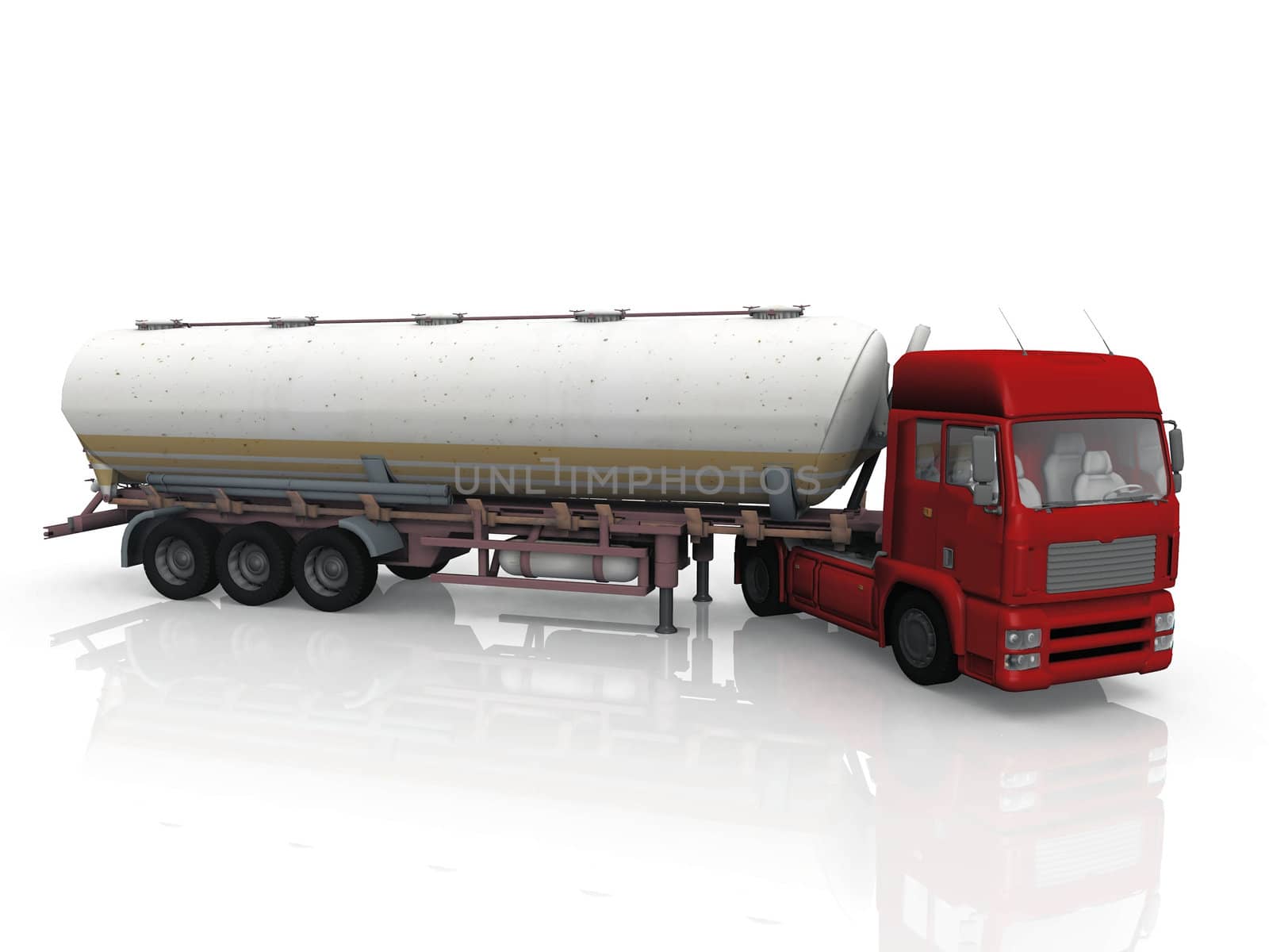 tanker truck on a white background