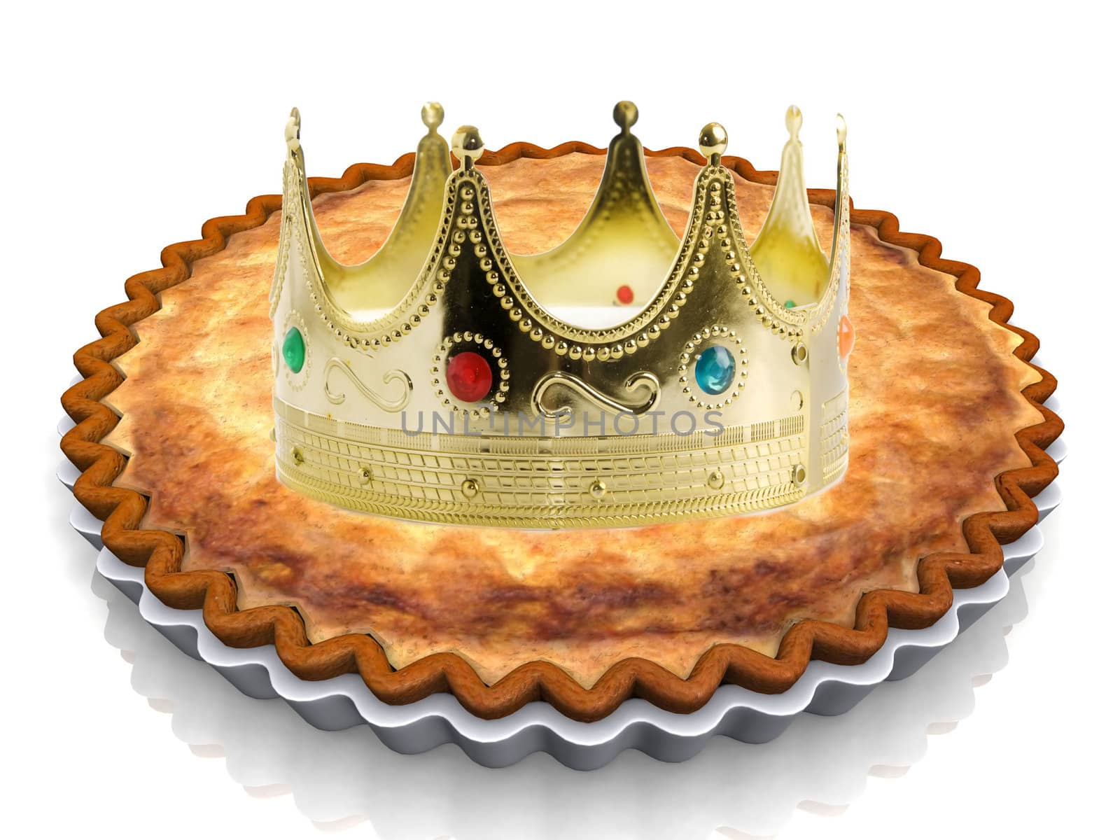 Twelfth Night cake on white background