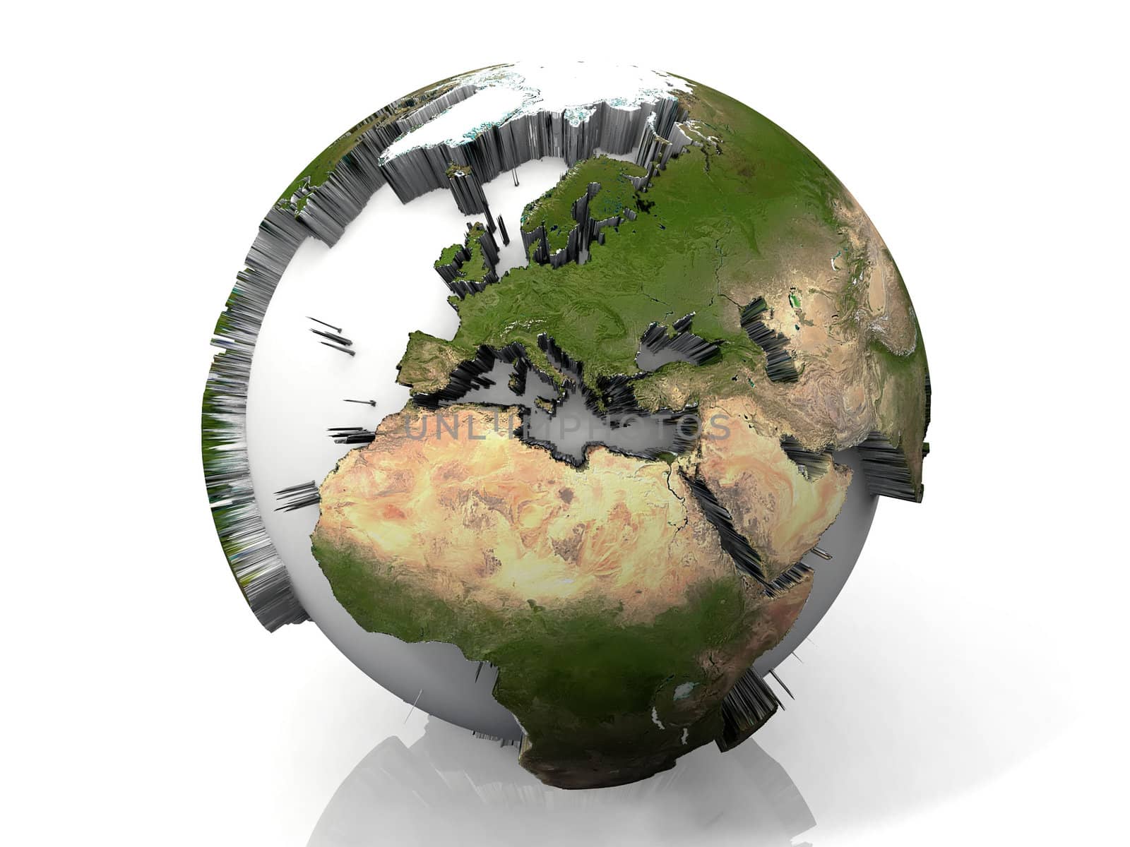 earth  on a white background