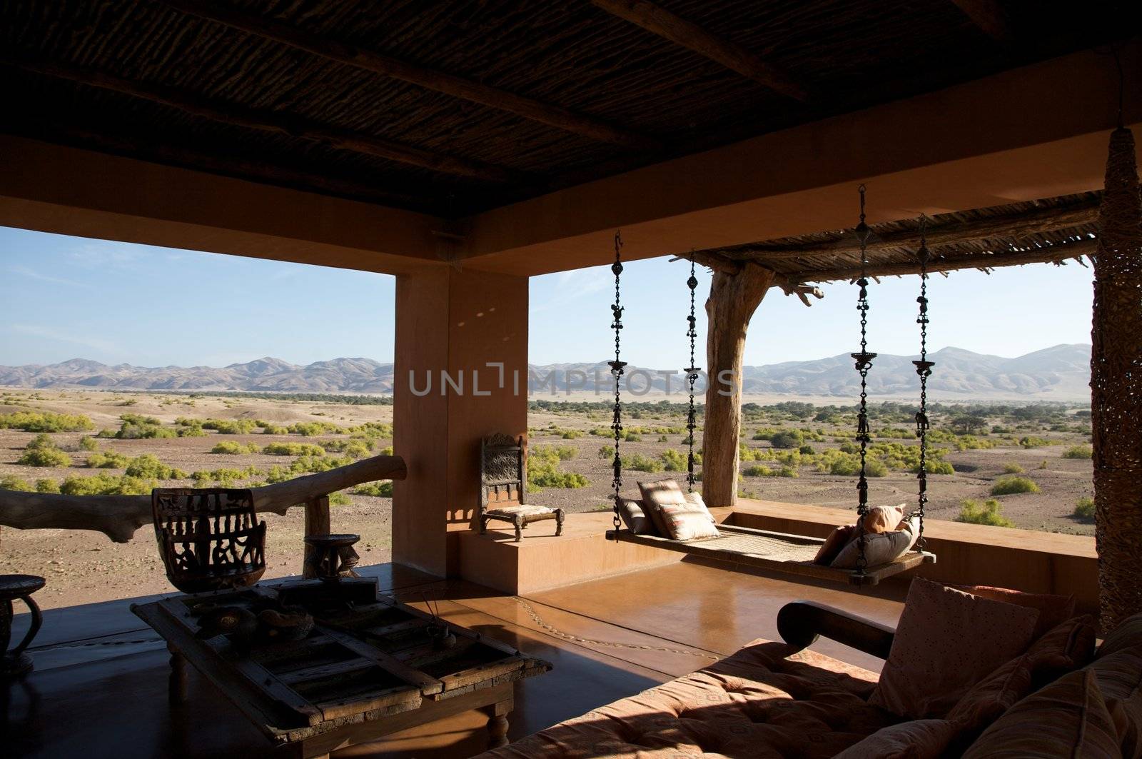 Lounge in a lodge in Namibia