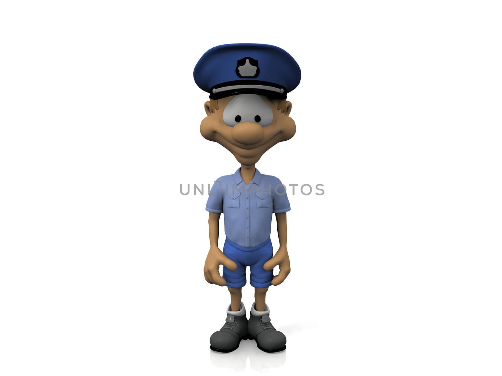 policeman on a white background
