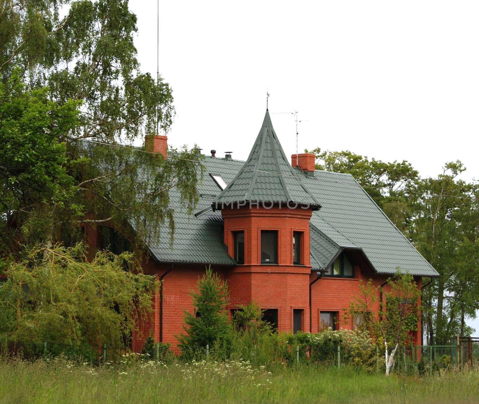 The house in silent and quiet street on surburb of city