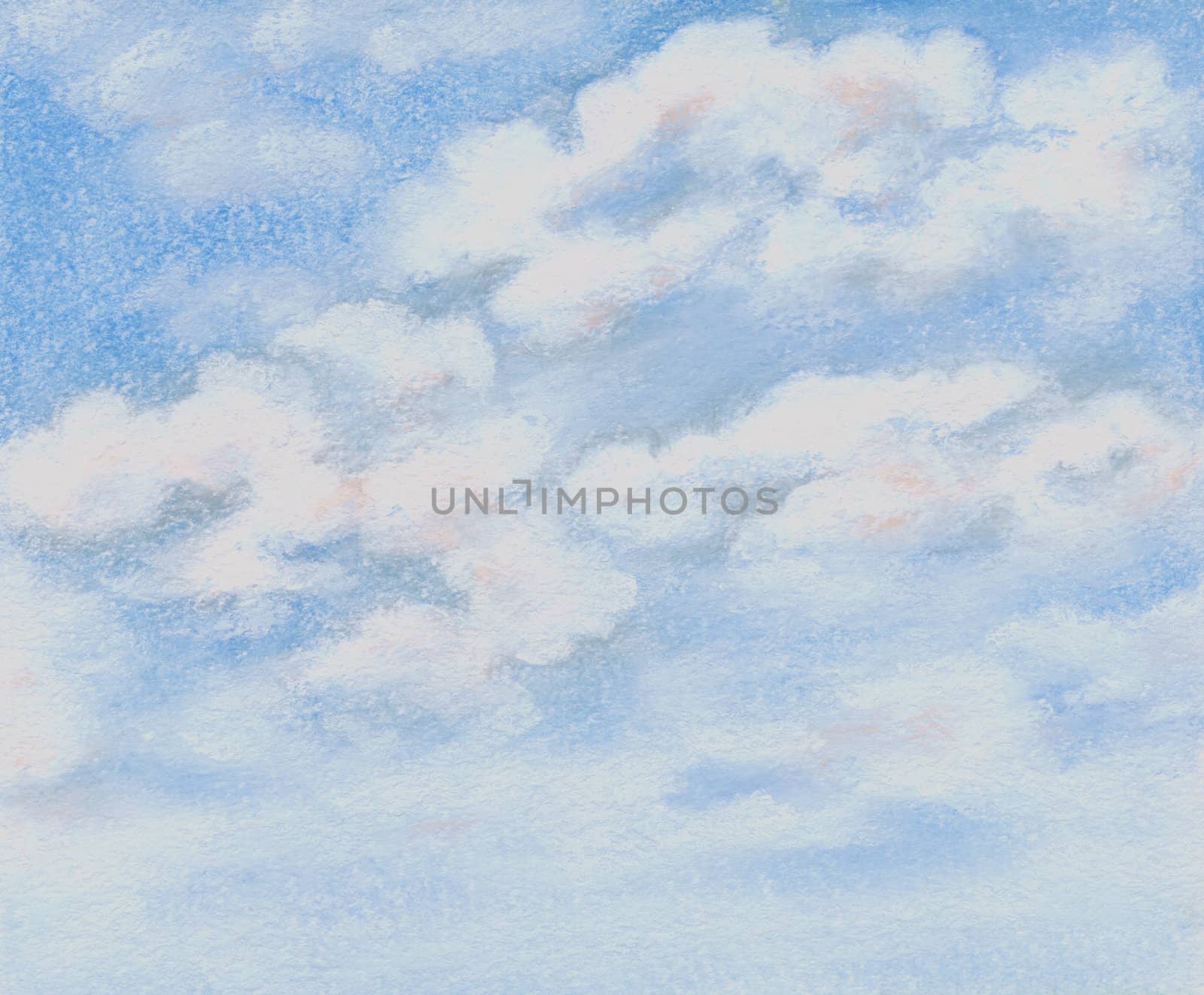Picture, pastel, sky with clouds by alexcoolok