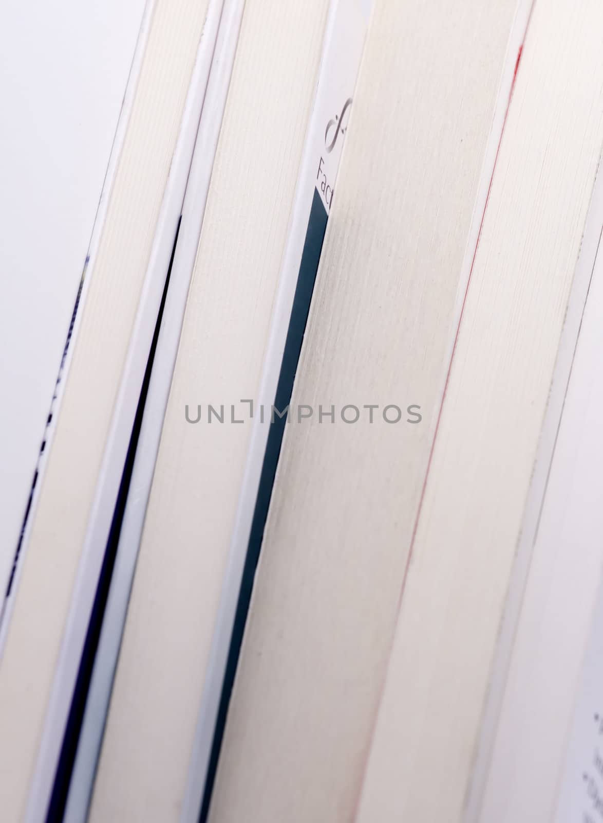 Several books on white background