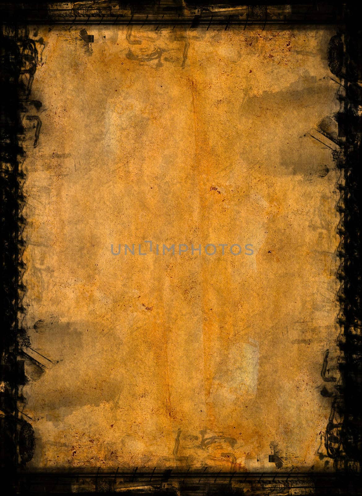 Computer designed grunge border and aged paper background