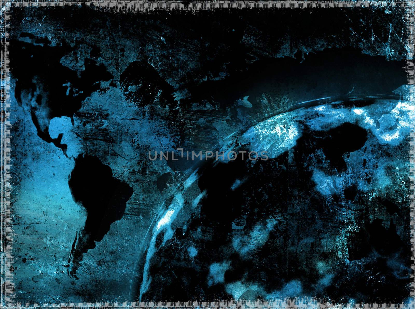 Grunge world map by Lizard