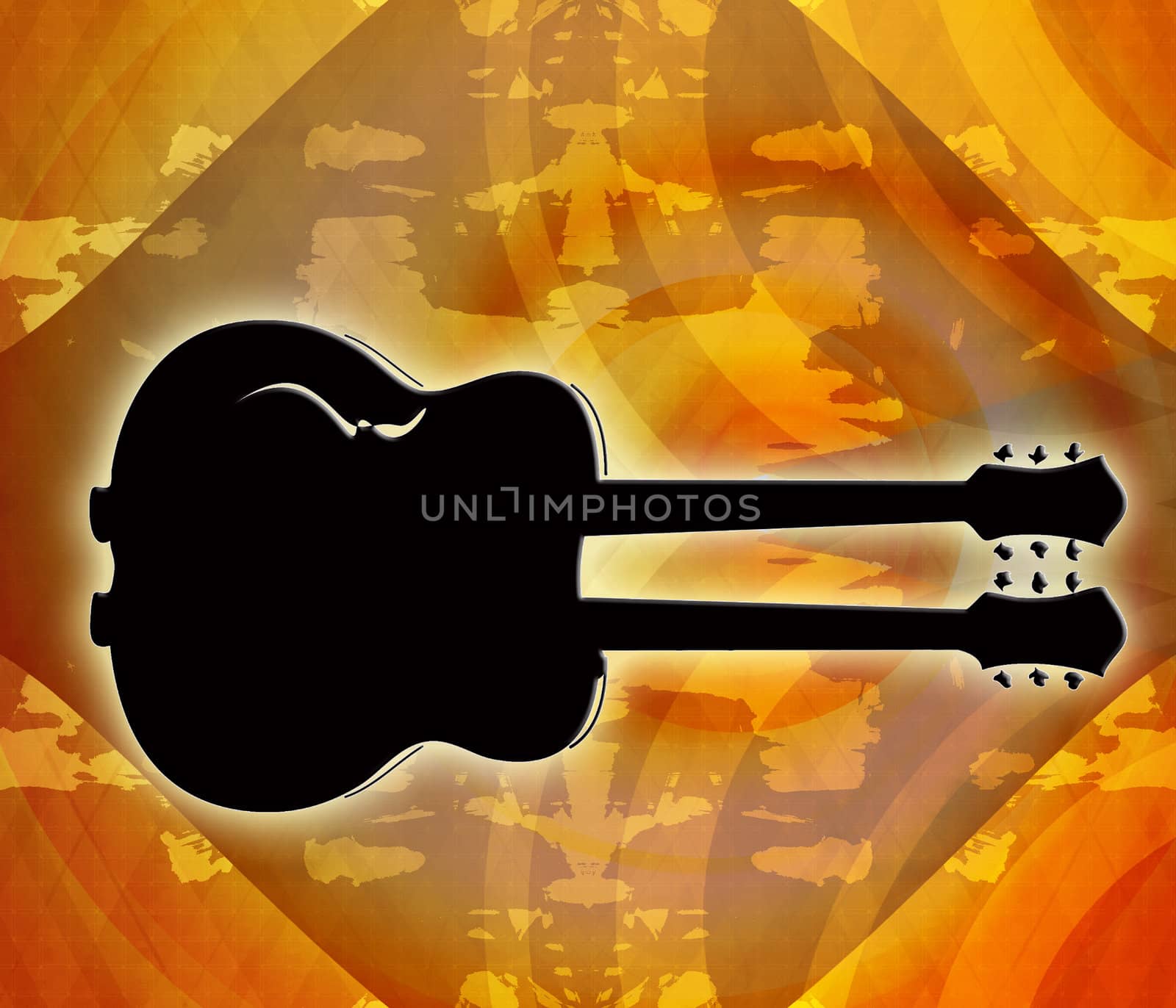 Computer designed grunge guitar background