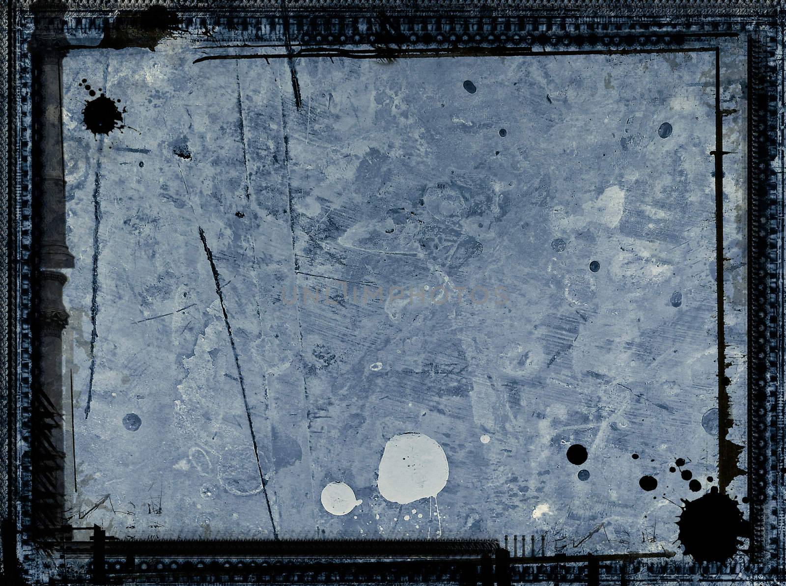 Computer designed grunge border and aged textured background