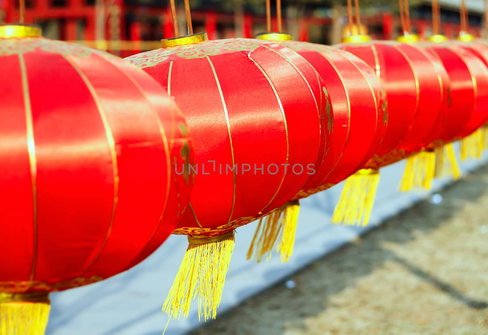 Typical Chinese style lantern with traditional Chinese red color, which brings people with happiness and luck
