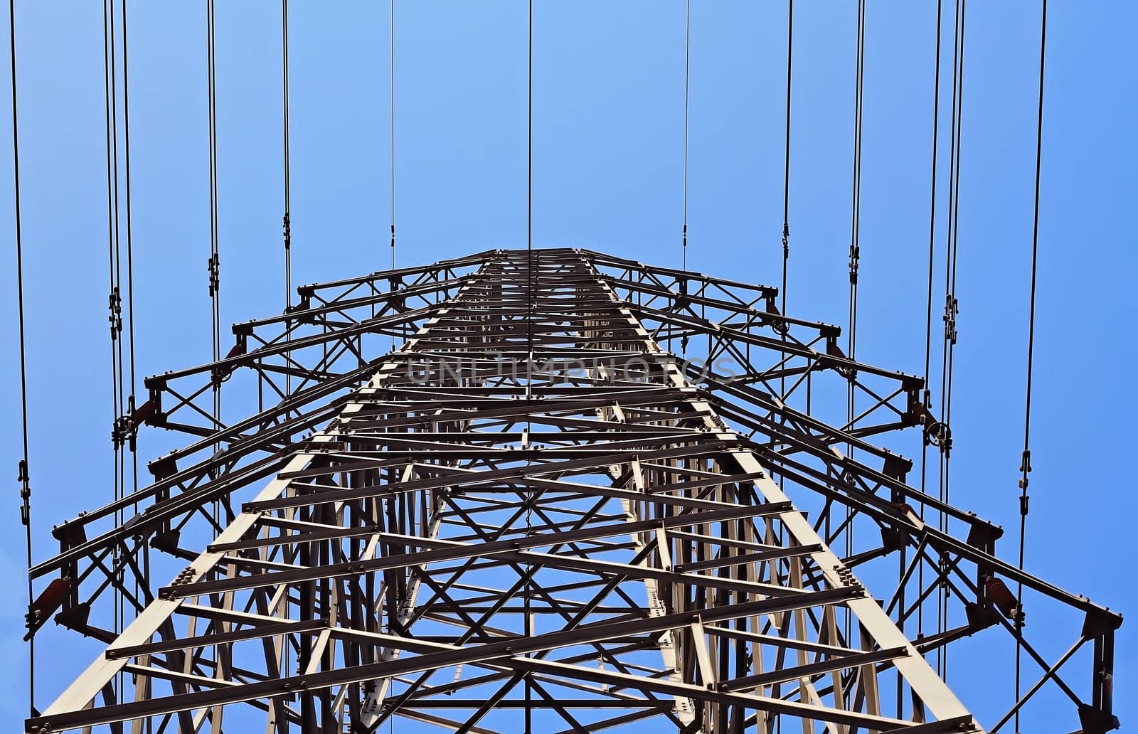 A photo of a high voltage transmission tower