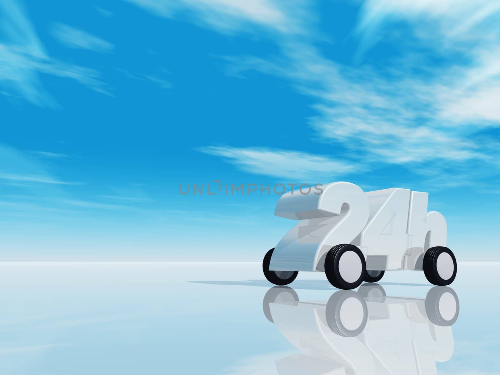 24h on wheels - 3d illustration
