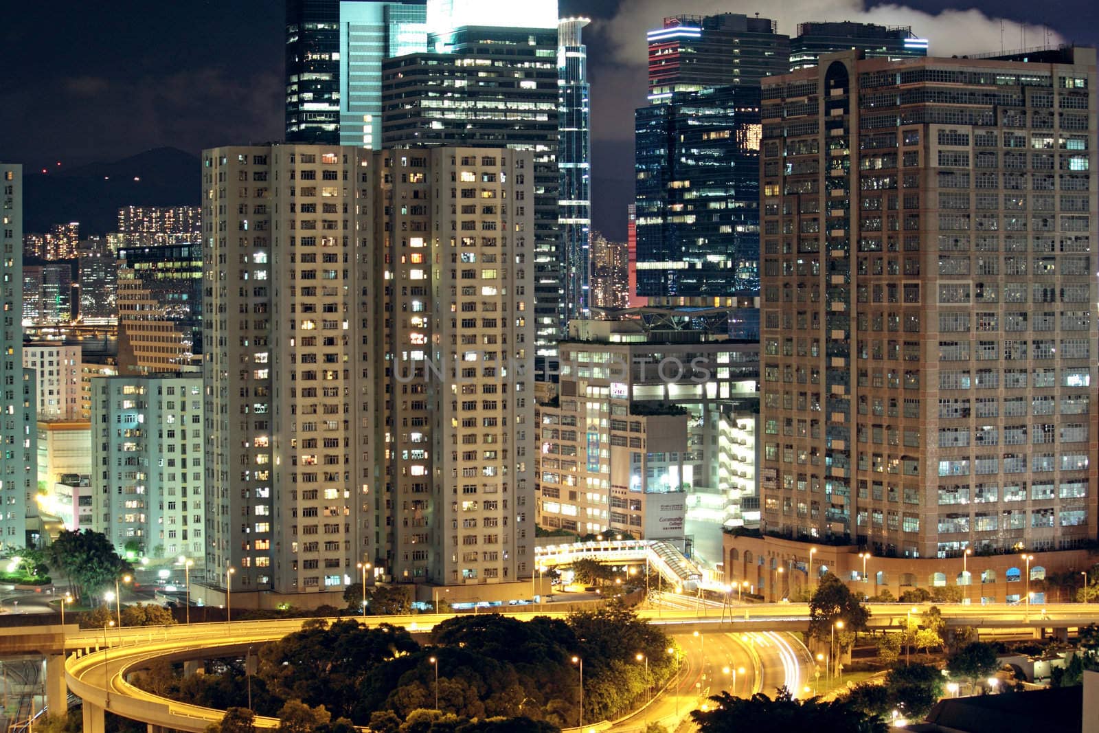 Hong Kong downtown at night 