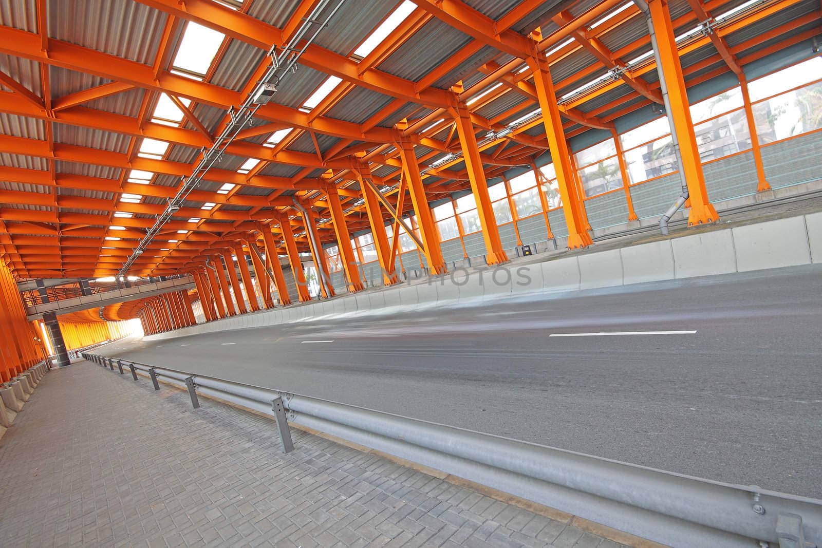 Interior of urban tunnel without traffic