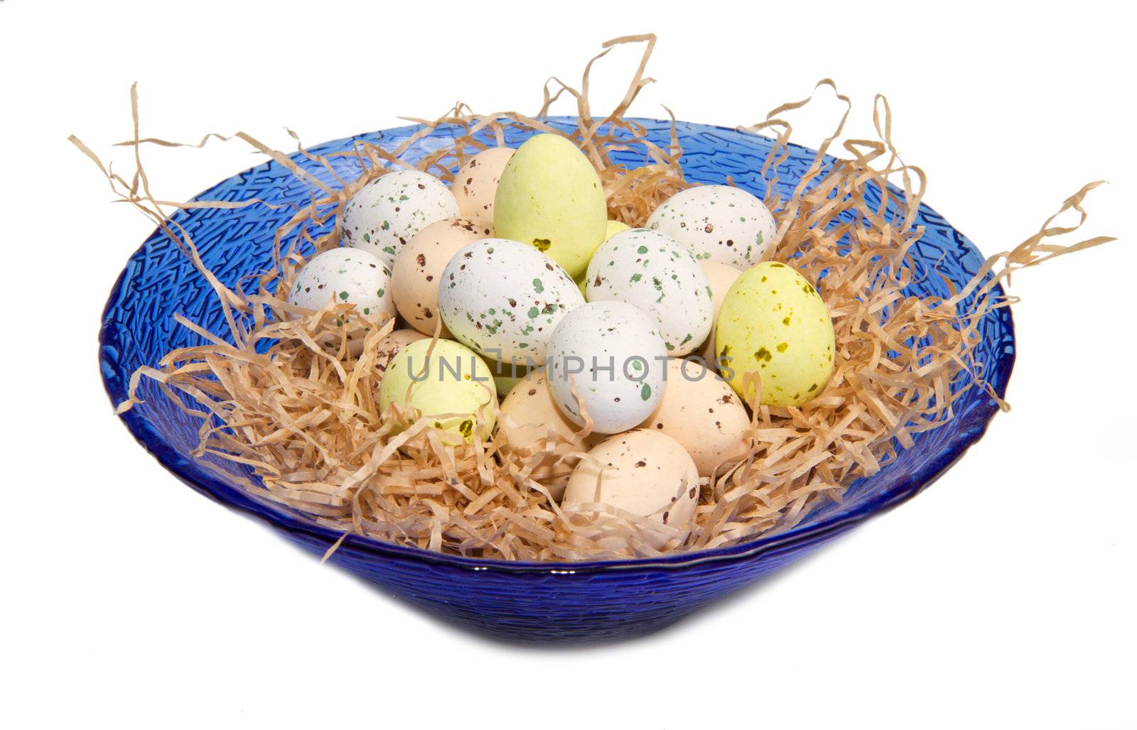 colorful easter eggs isolated on white background