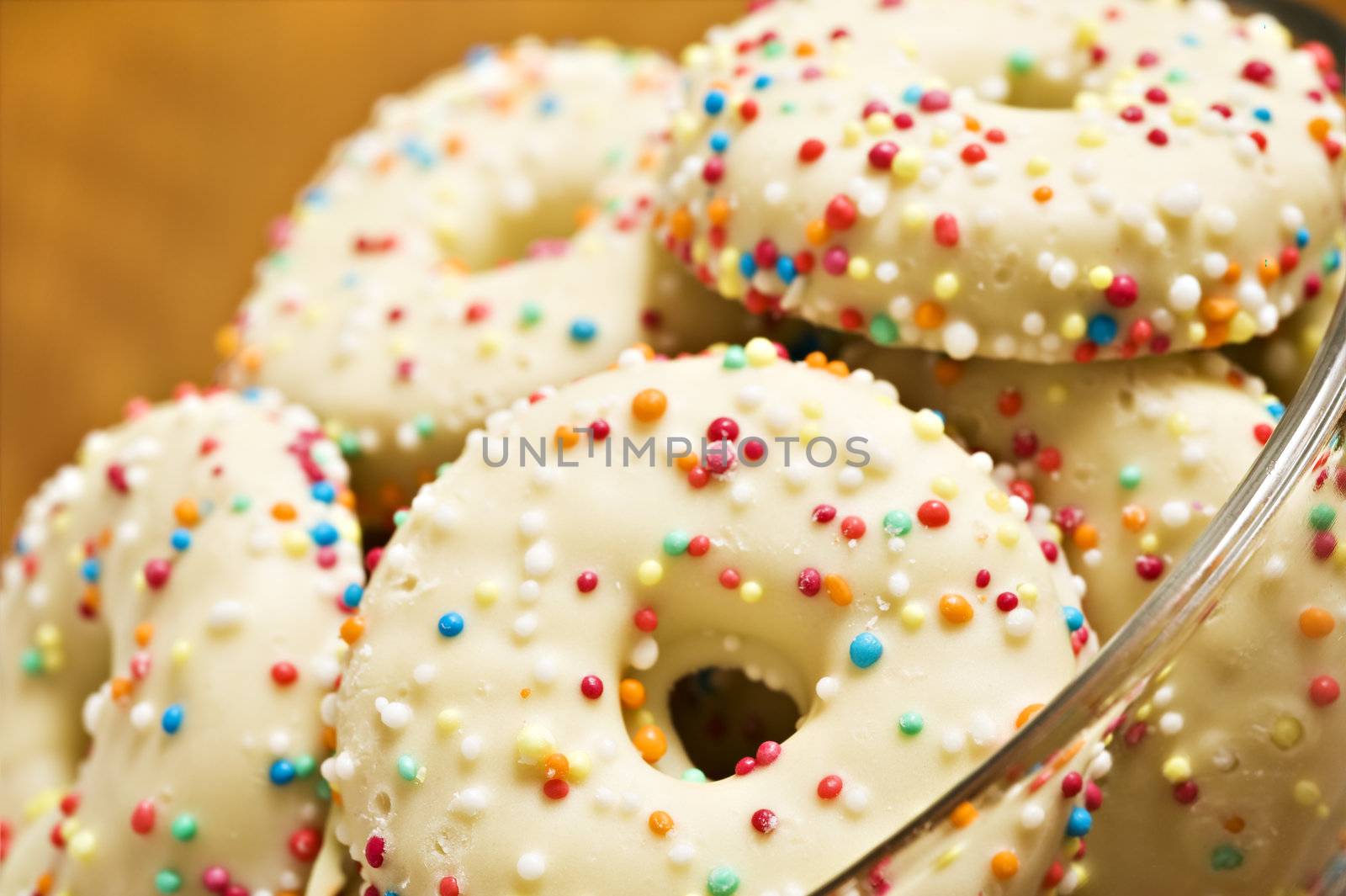 Decorated cookies in a bowl