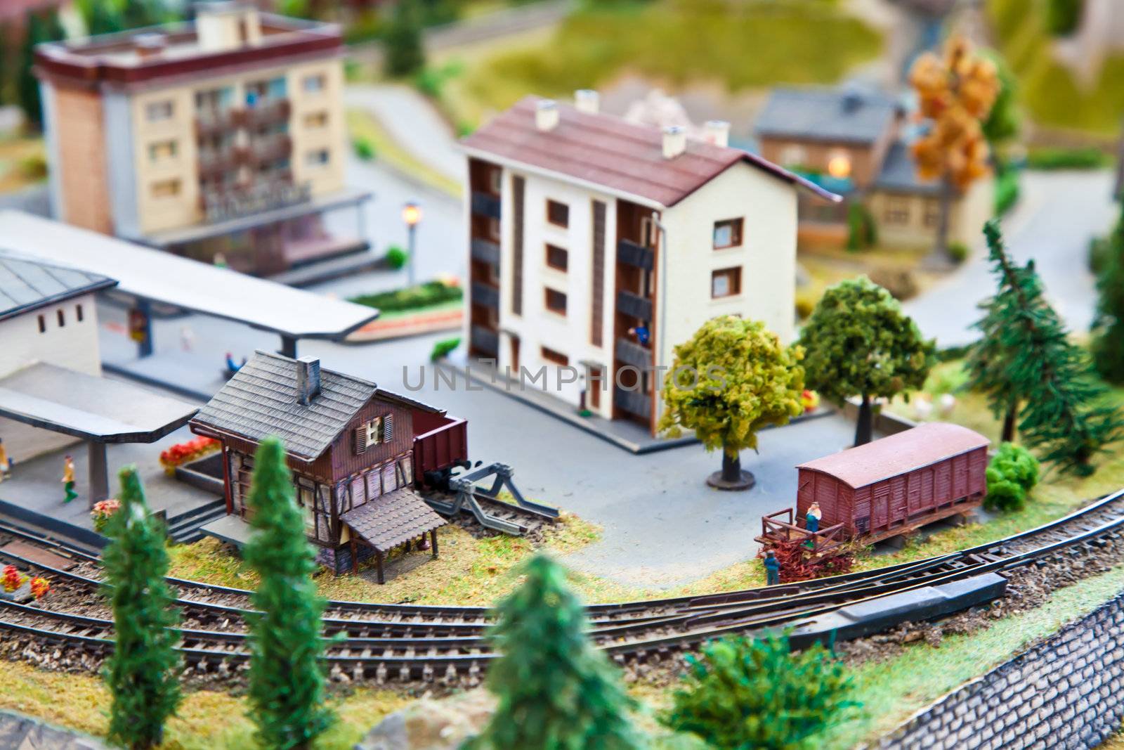 Detail of train model station: concept of collection