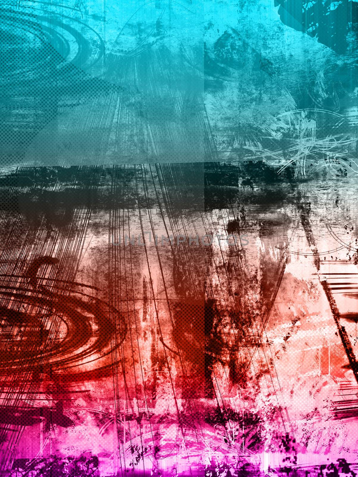 Computer designed colorful grunge textured background