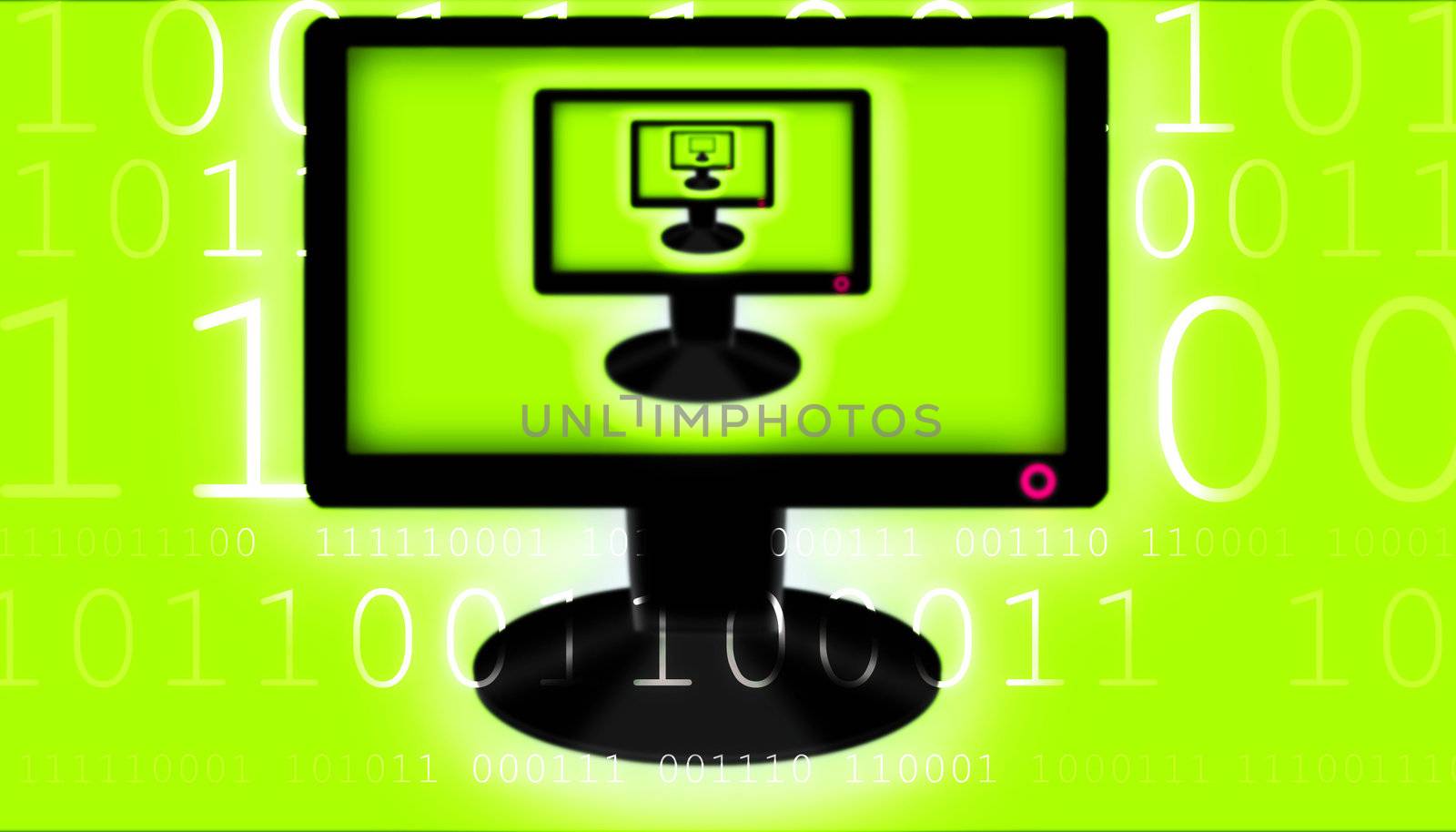 illustration of the monitor and binary code